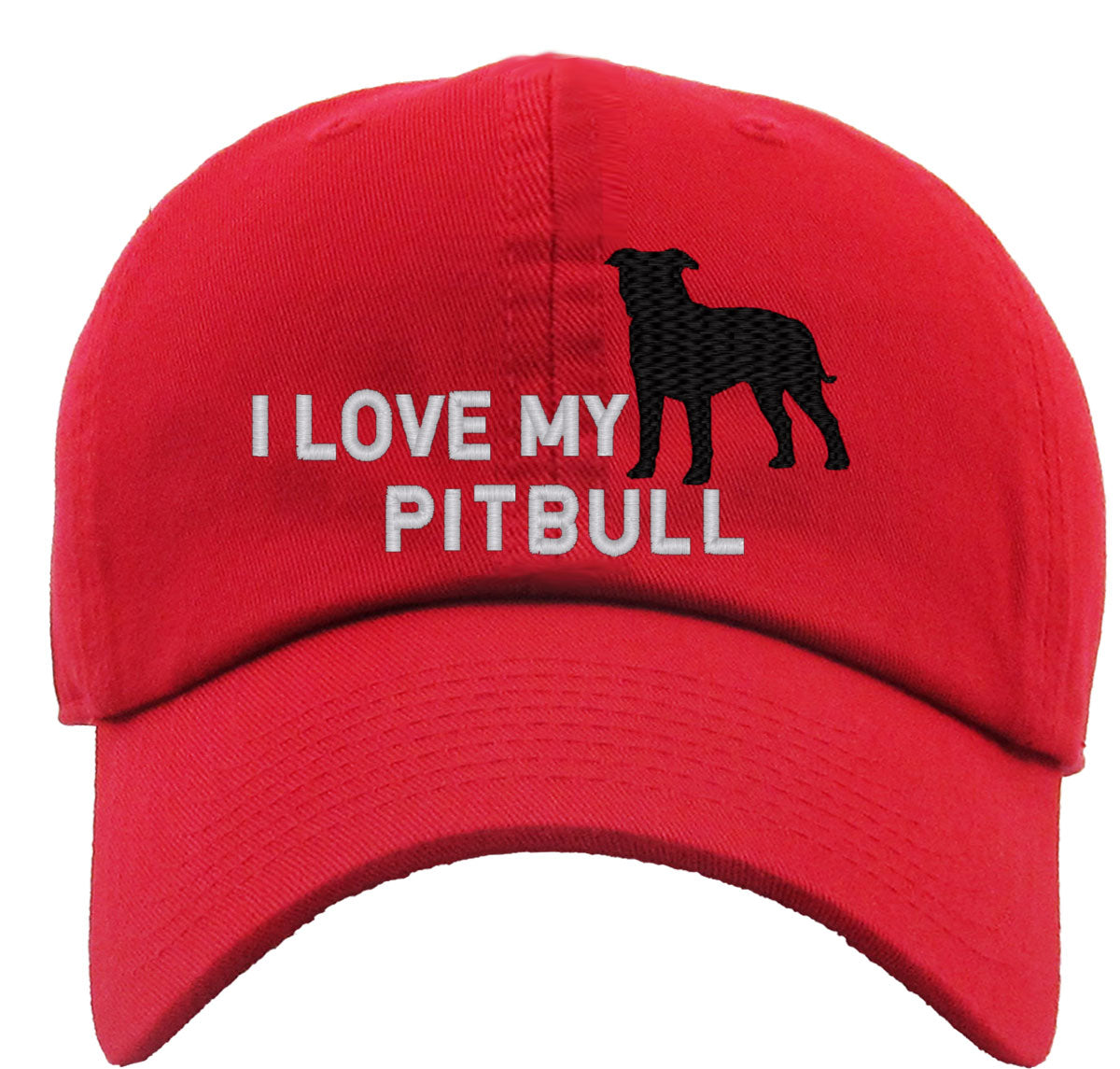 I Love My Pitbull Dog Premium Baseball Cap