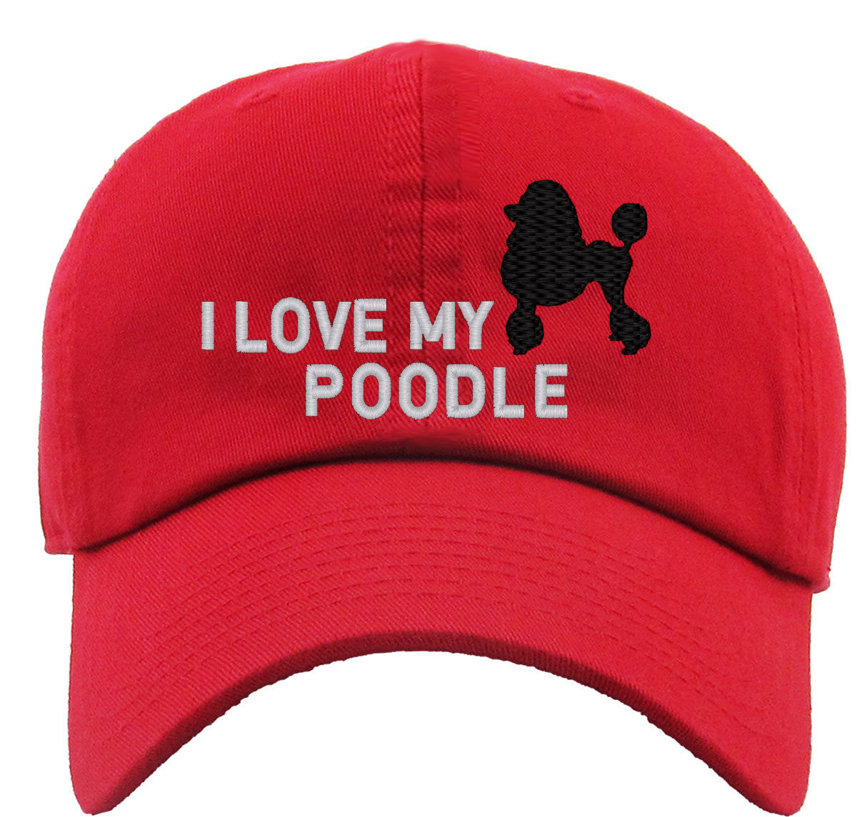 I Love My Poodle Dog Premium Baseball Cap