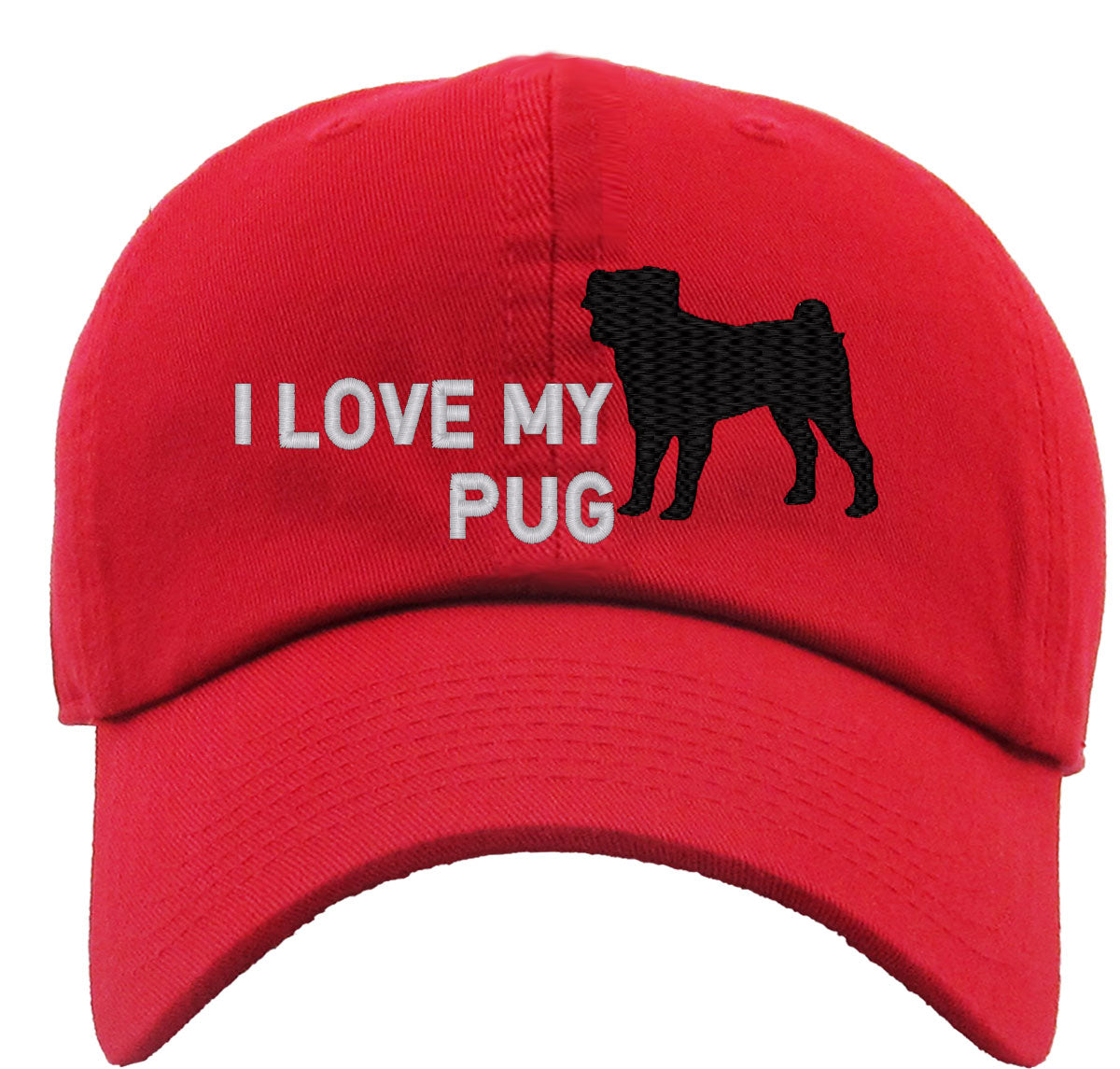I Love My Pug Dog Premium Baseball Cap