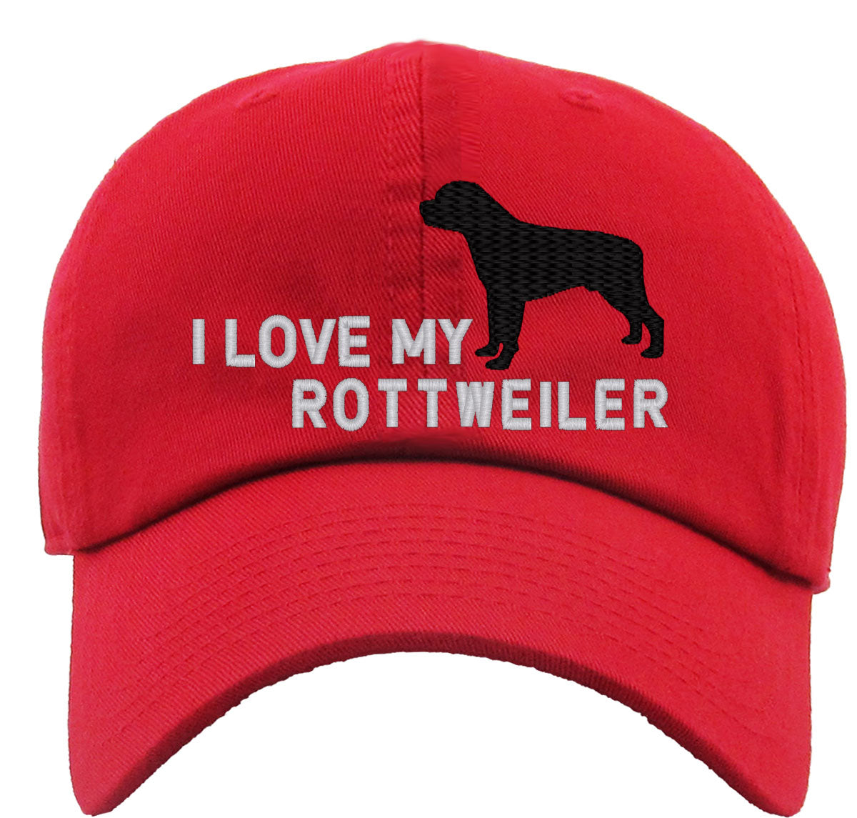 I Love My Rottweiler Dog Premium Baseball Cap