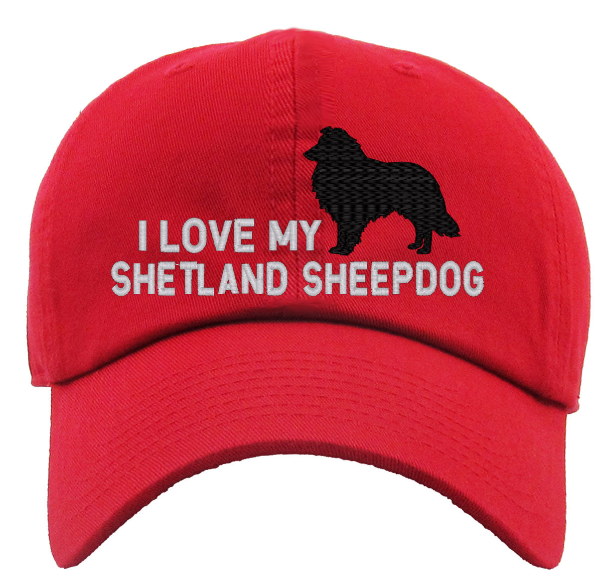 I Love My Shetland Sheepdog Premium Baseball Cap