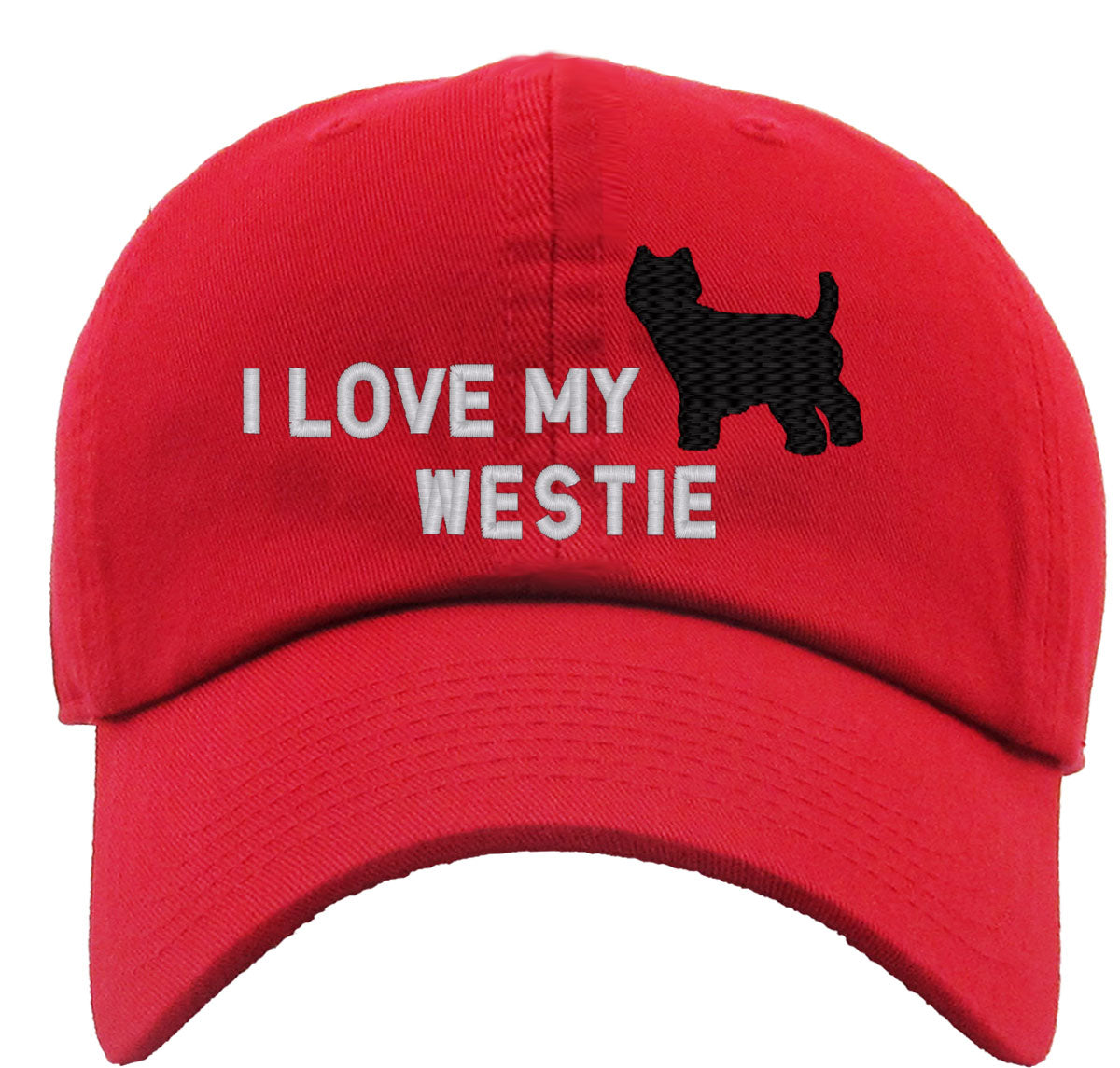 I Love My Westie Dog Premium Baseball Cap
