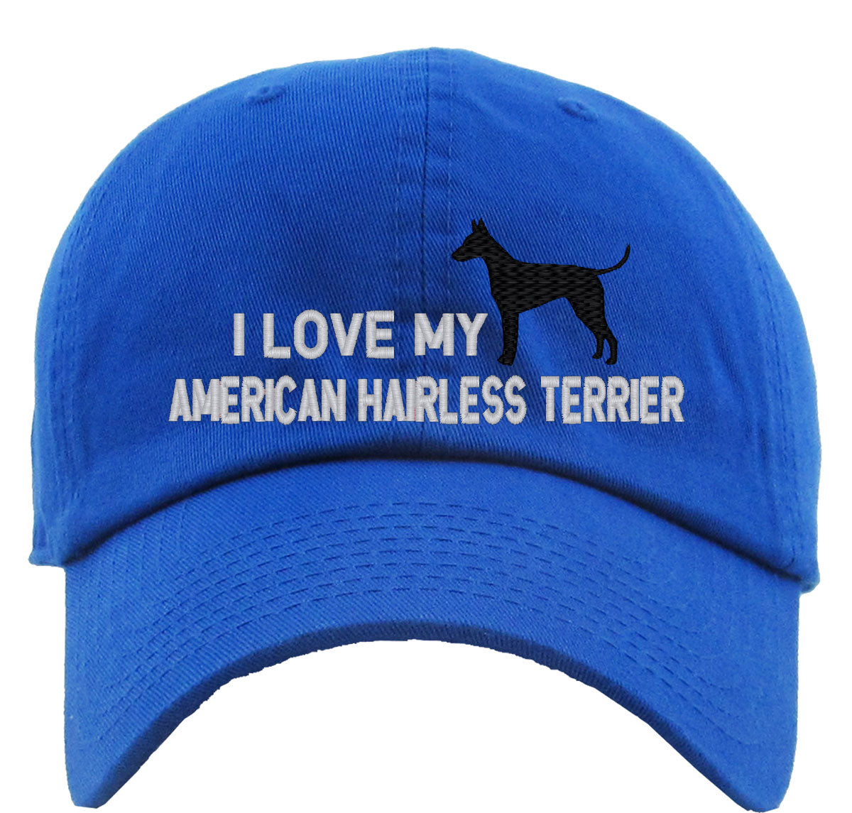 I Love My American Hairless Terrier Dog Premium Baseball Cap