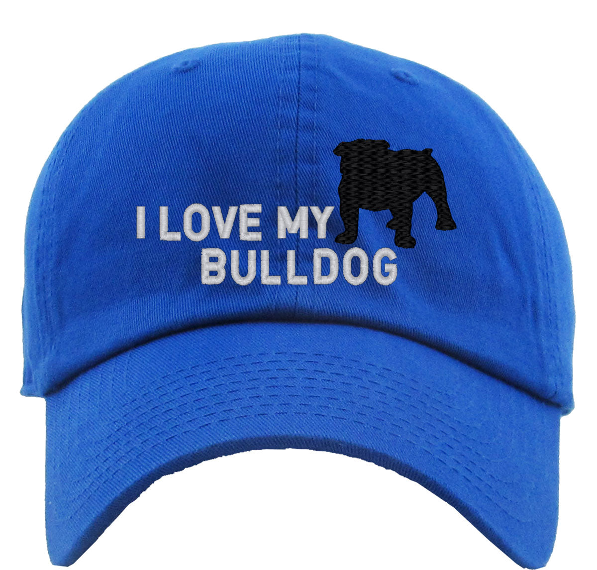 I Love My Bulldog Premium Baseball Cap