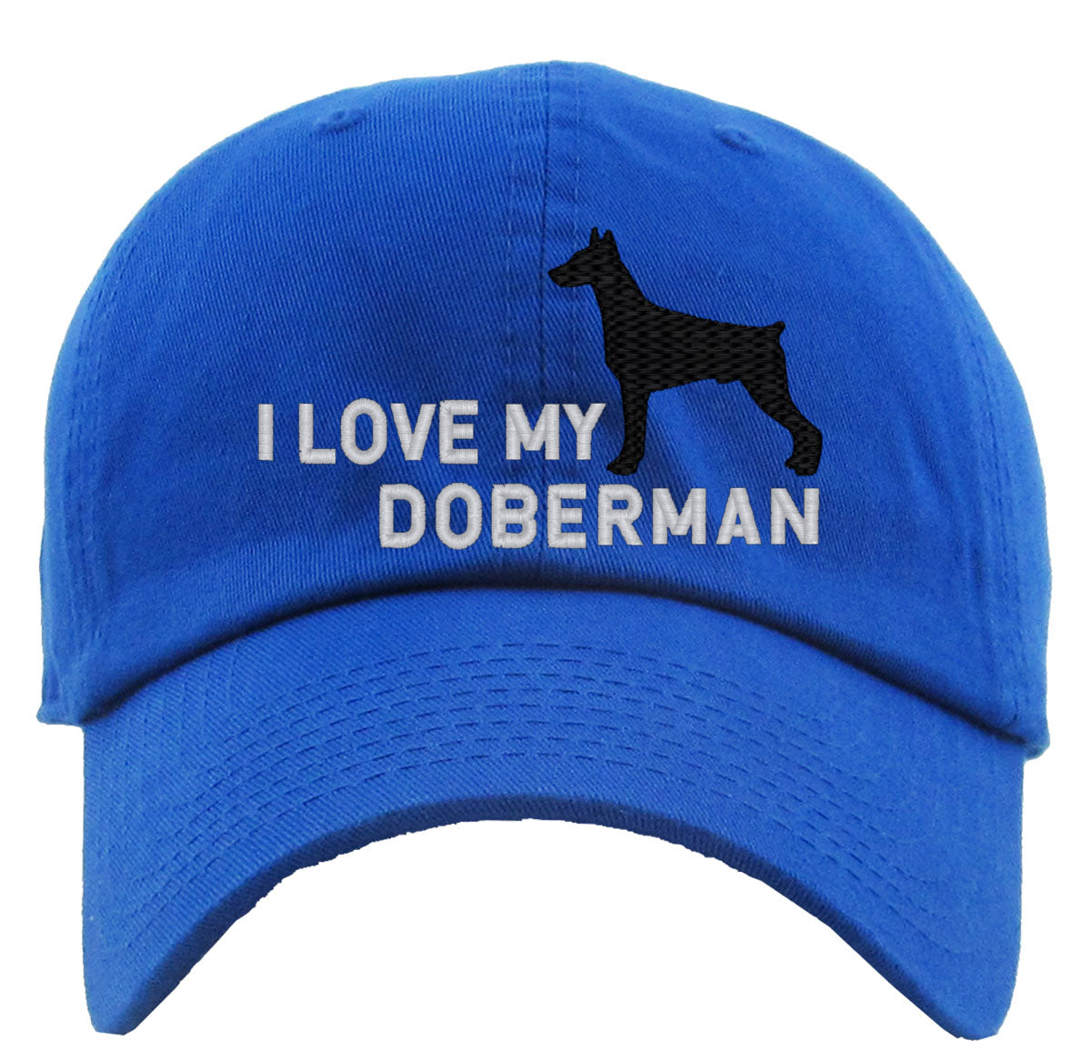 I Love My Doberman Dog Premium Baseball Cap