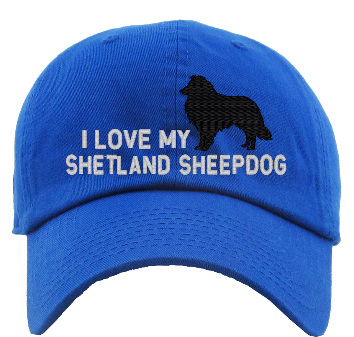 I Love My Shetland Sheepdog Premium Baseball Cap
