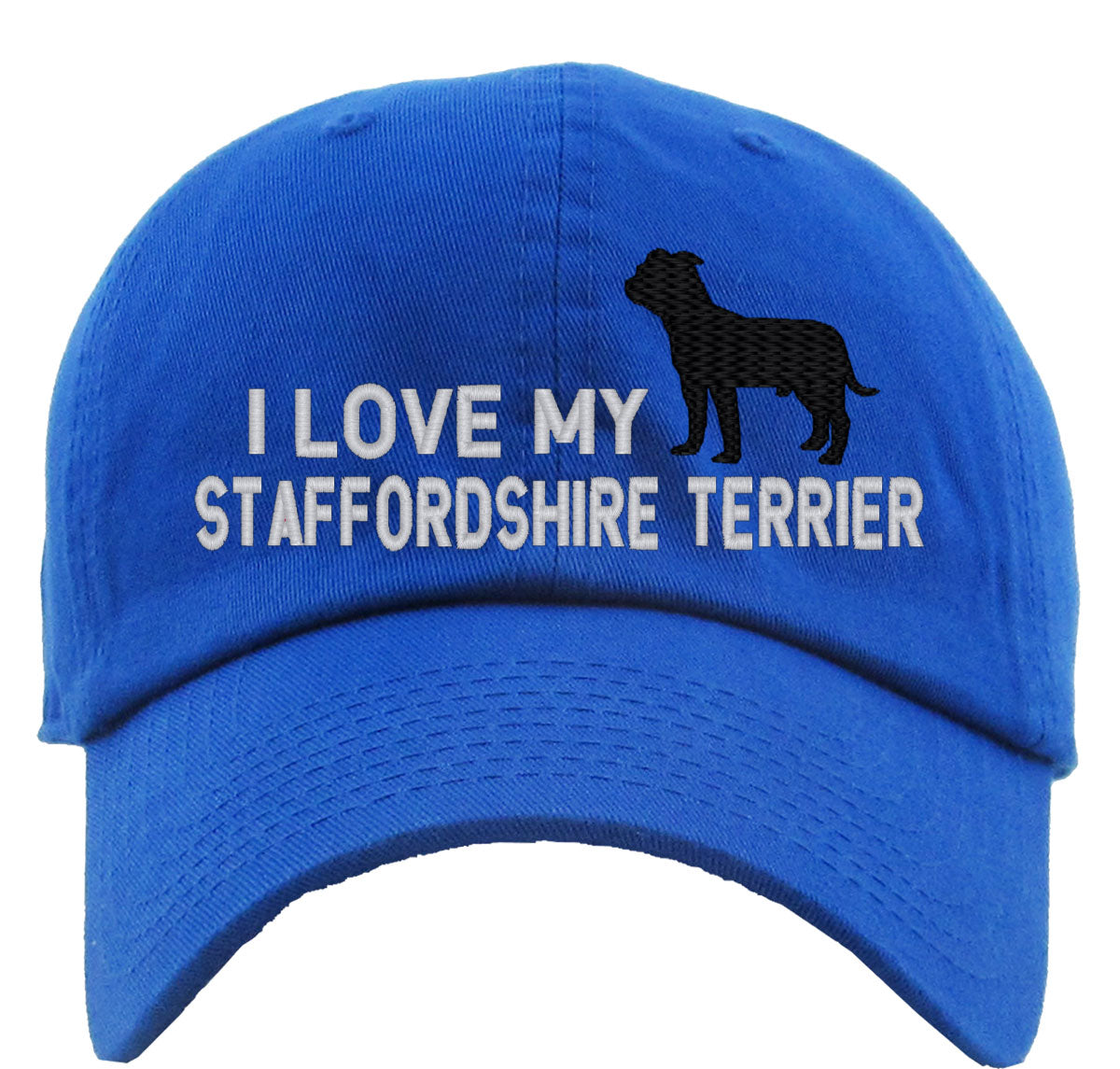 I Love My Staffordshire Terrier Dog Premium Baseball Cap