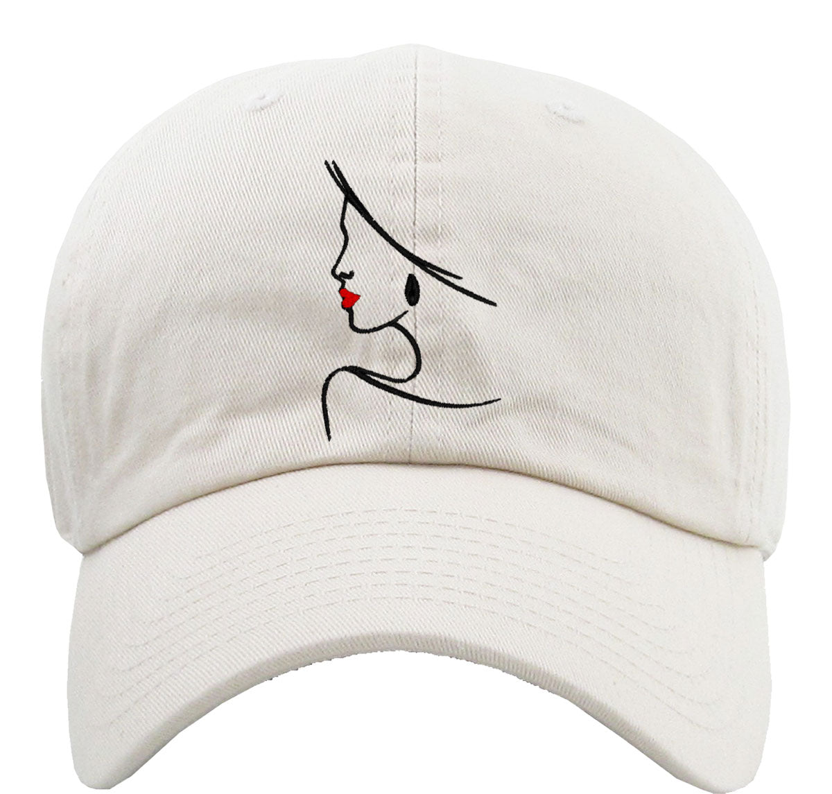 Beautiful Woman Drawing Premium Baseball Cap