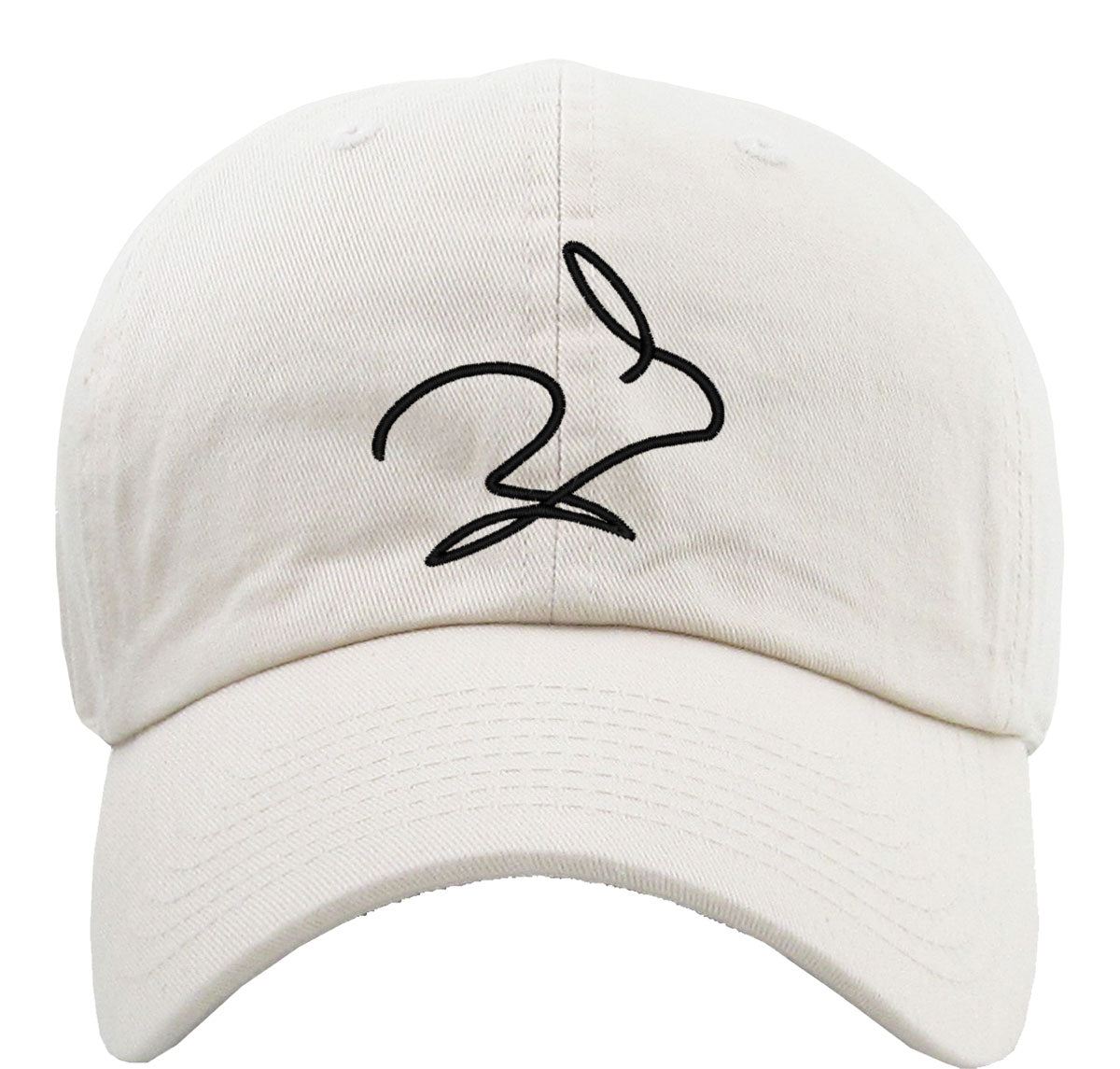 One Line Rabbit Bunny Drawing Premium Baseball Cap