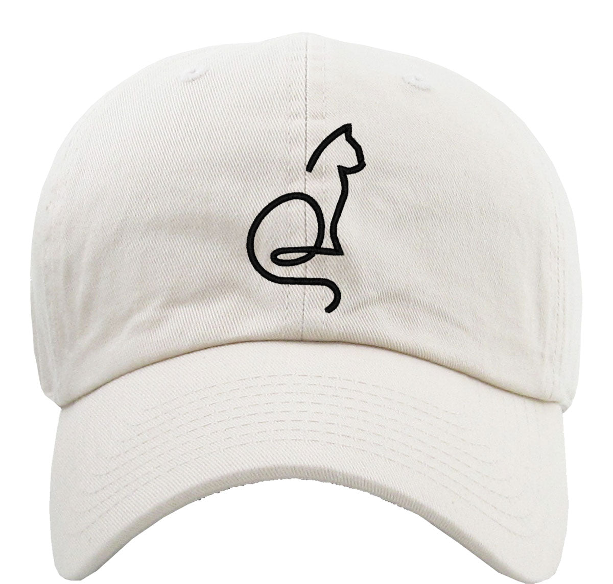 One Line Cat Drawing Premium Baseball Cap