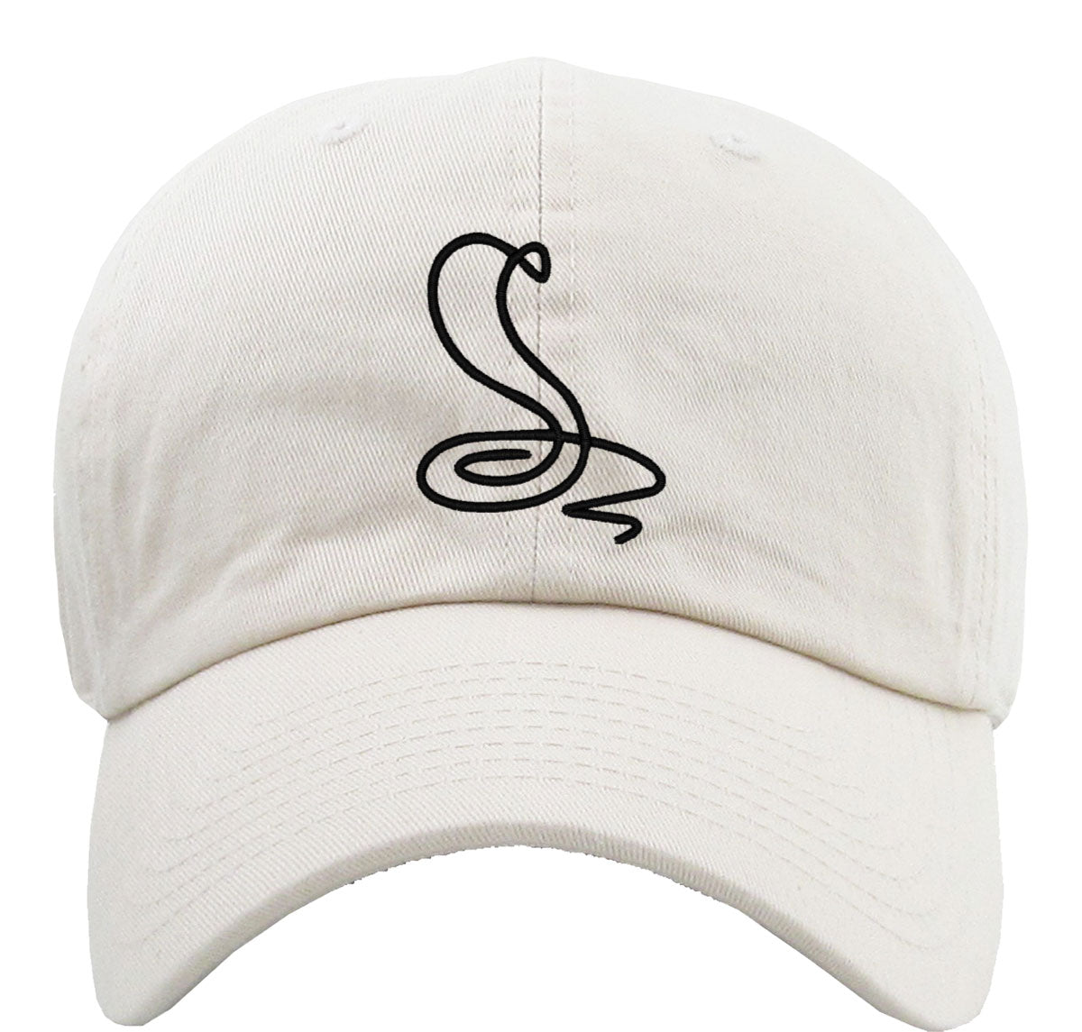 One Line Cobra Drawing Premium Baseball Cap