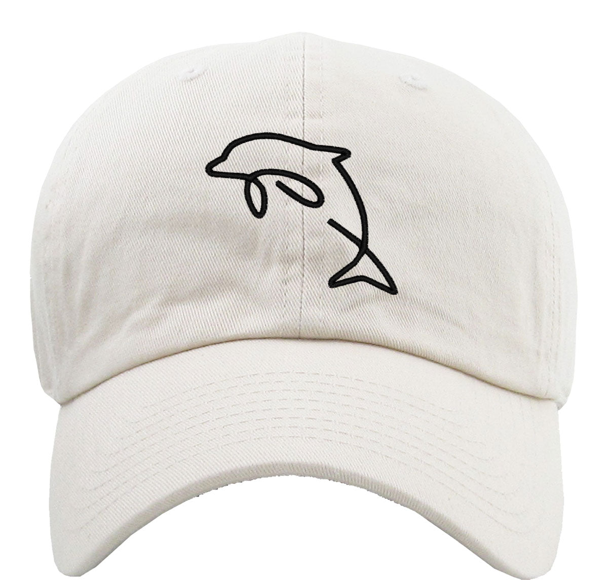One Line Dolphin Drawing Premium Baseball Cap