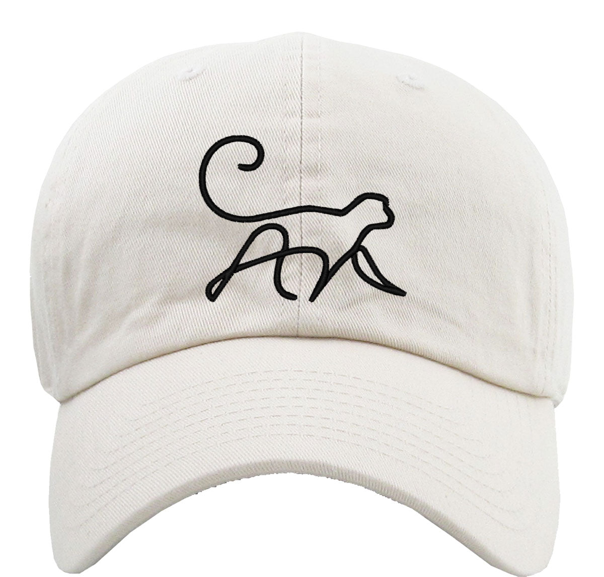 One Line Monkey Drawing Premium Baseball Cap
