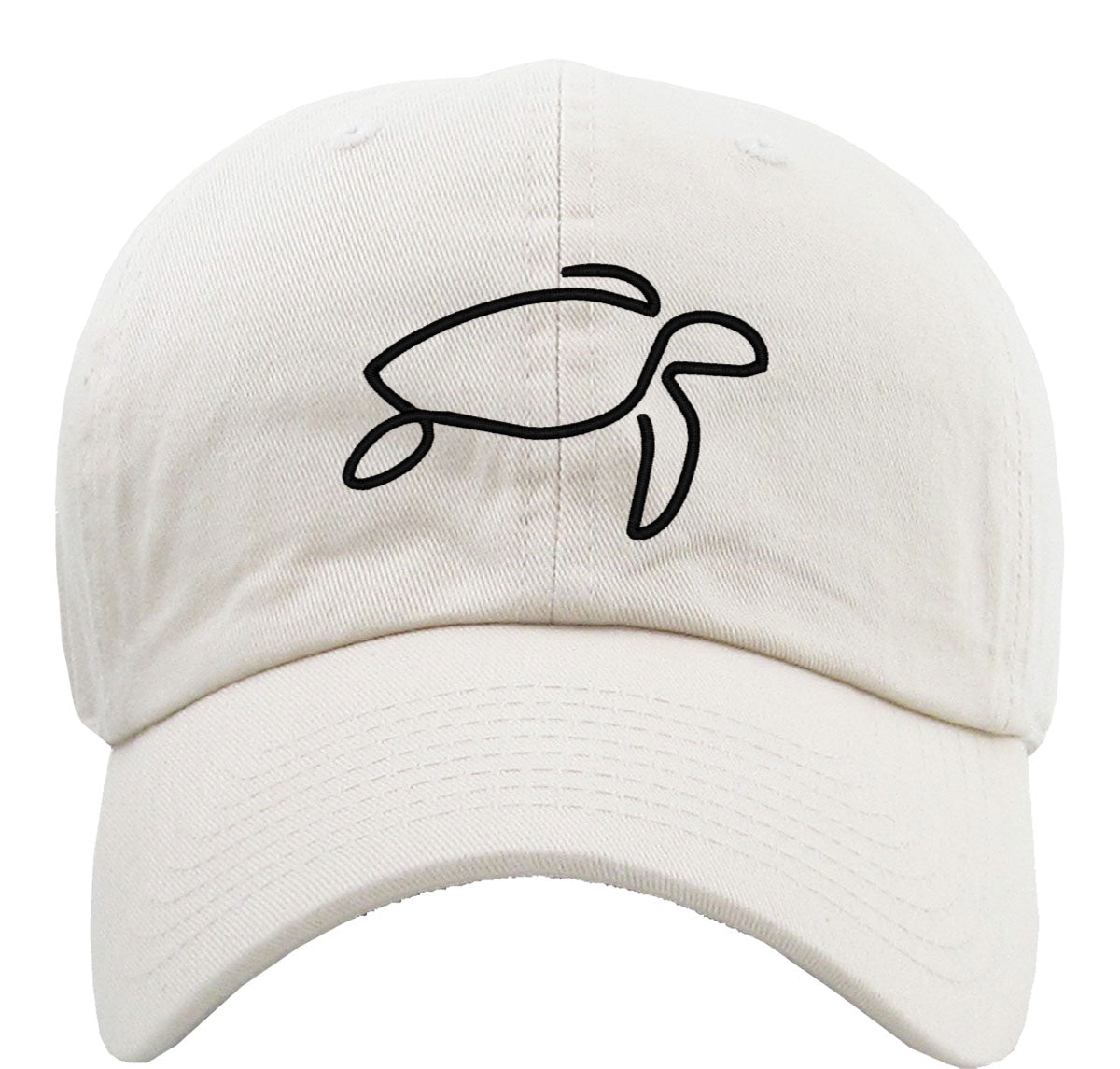 One Line Sea Turtle Drawing Premium Baseball Cap
