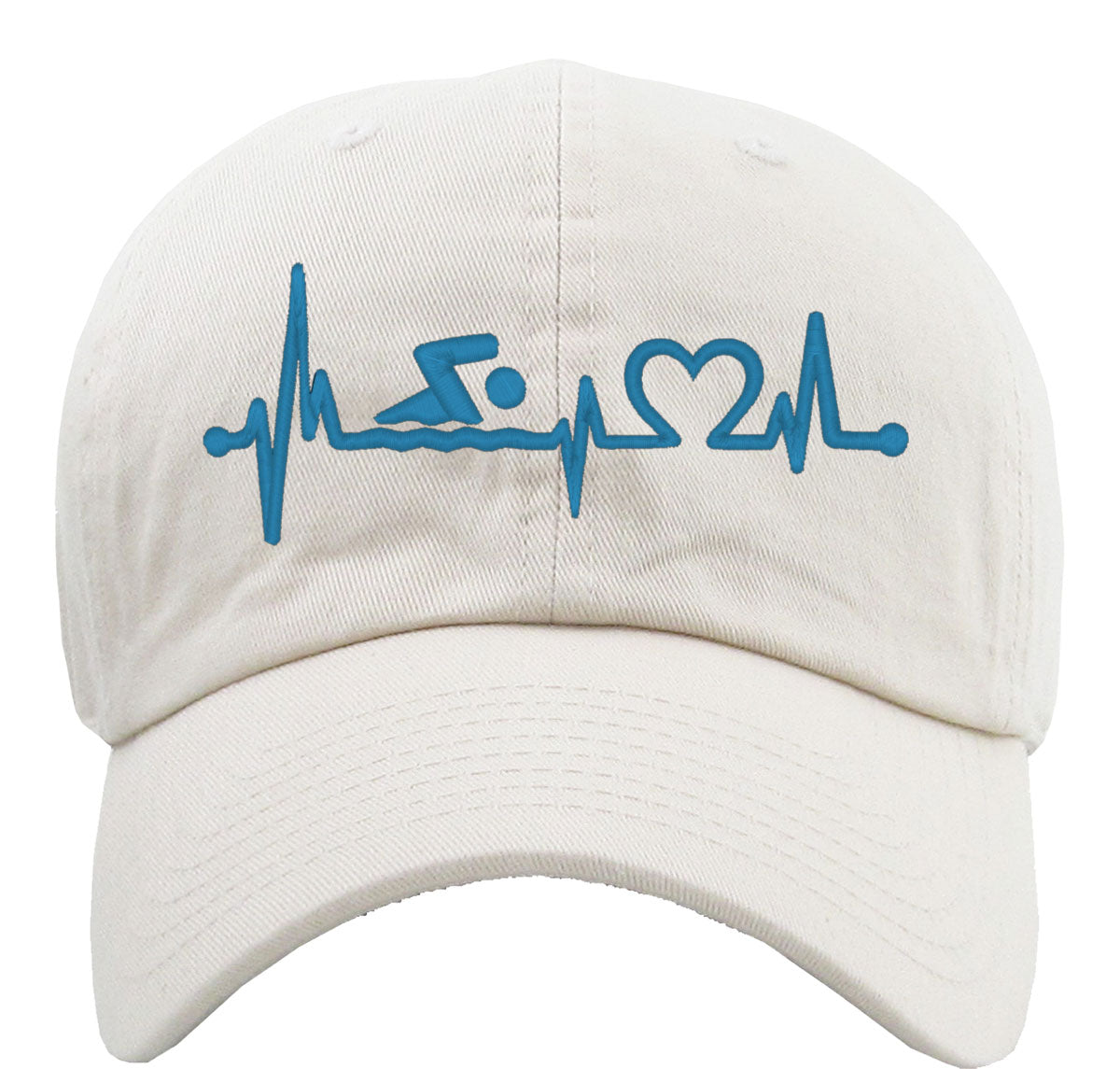 Swimming Heartbeat Lifeline Premium Baseball Cap