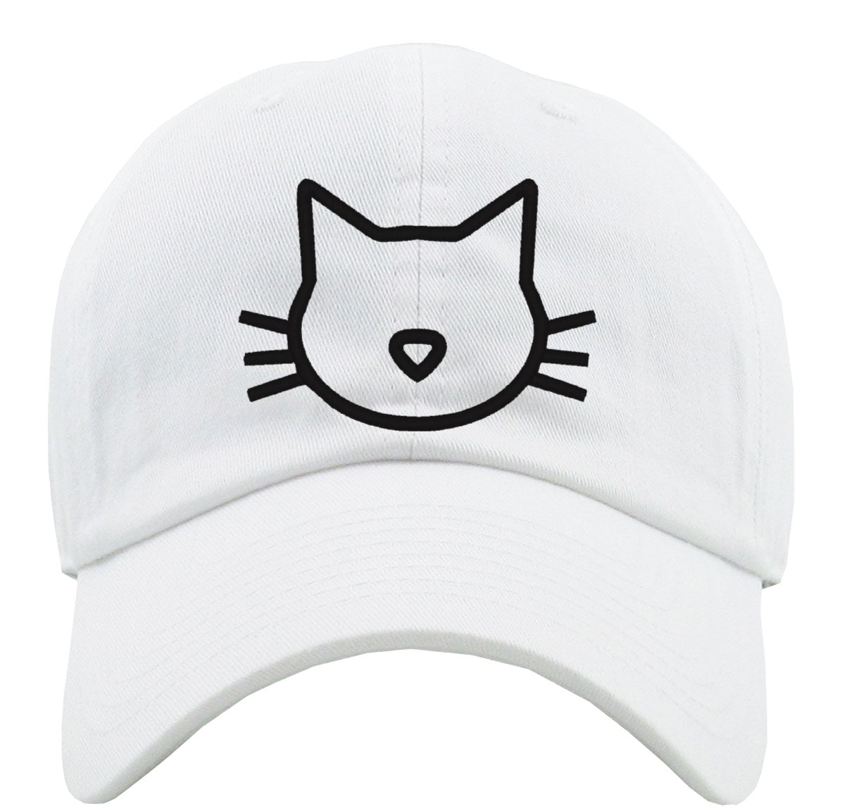 Cat Face Silhouette Premium Baseball Cap