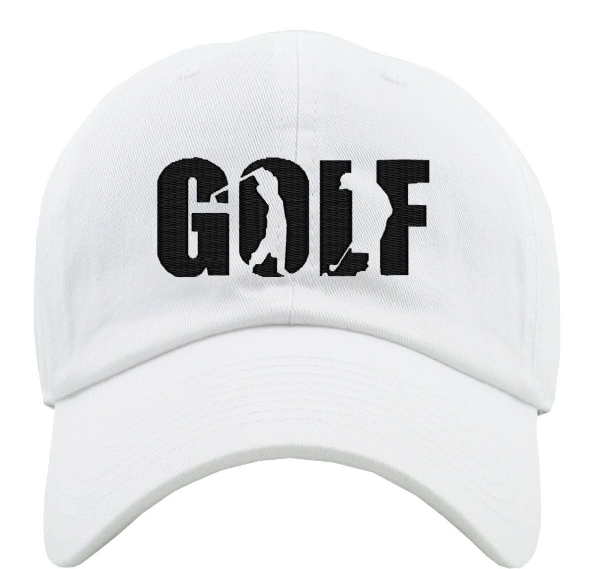 Golf Typography Silhouette Premium Baseball Cap