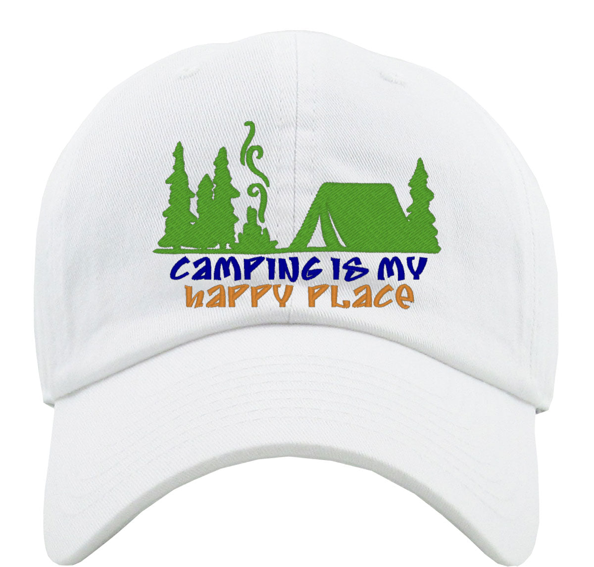 Camping Is My Happy Place Premium Baseball Cap