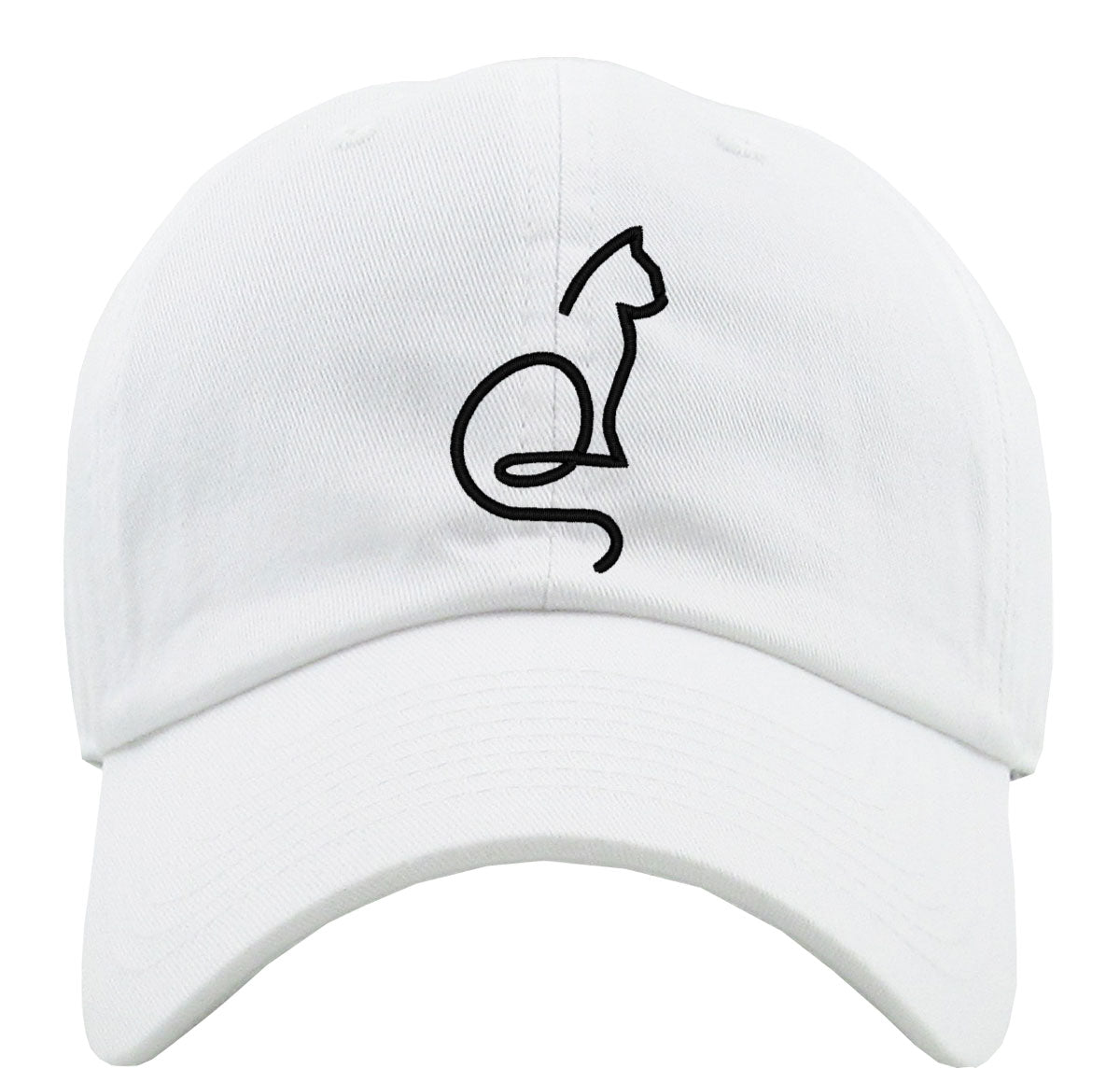 One Line Cat Drawing Premium Baseball Cap