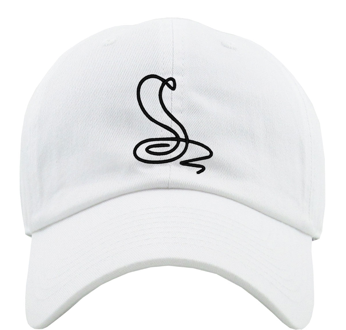 One Line Cobra Drawing Premium Baseball Cap