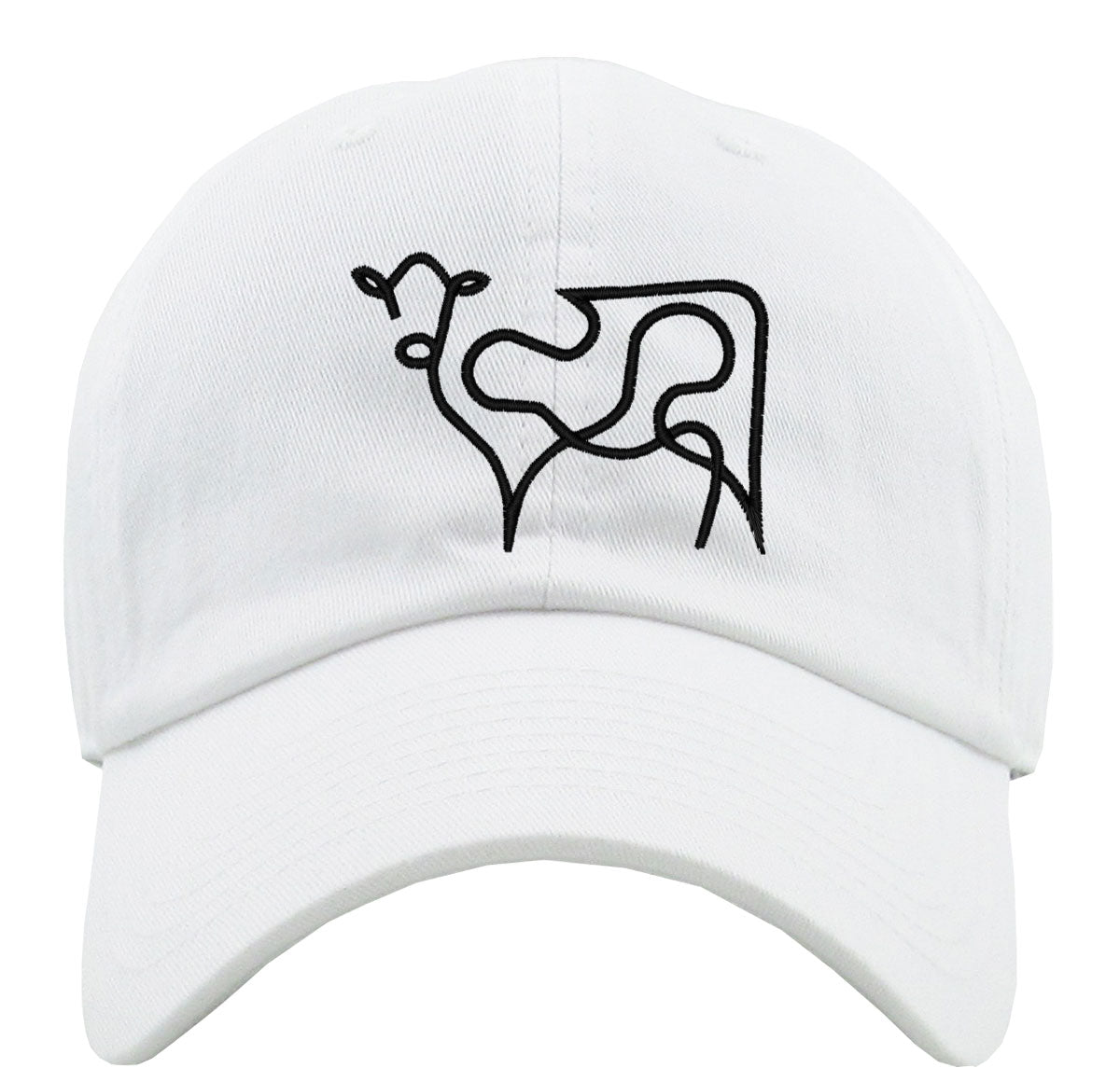 One Line Cow Drawing Premium Baseball Cap