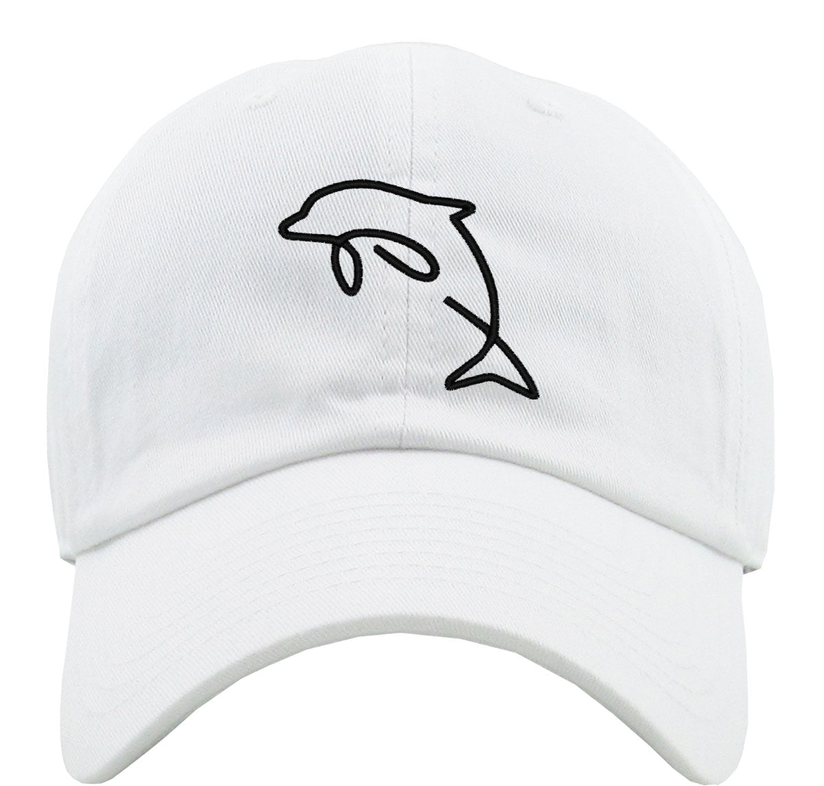 One Line Dolphin Drawing Premium Baseball Cap