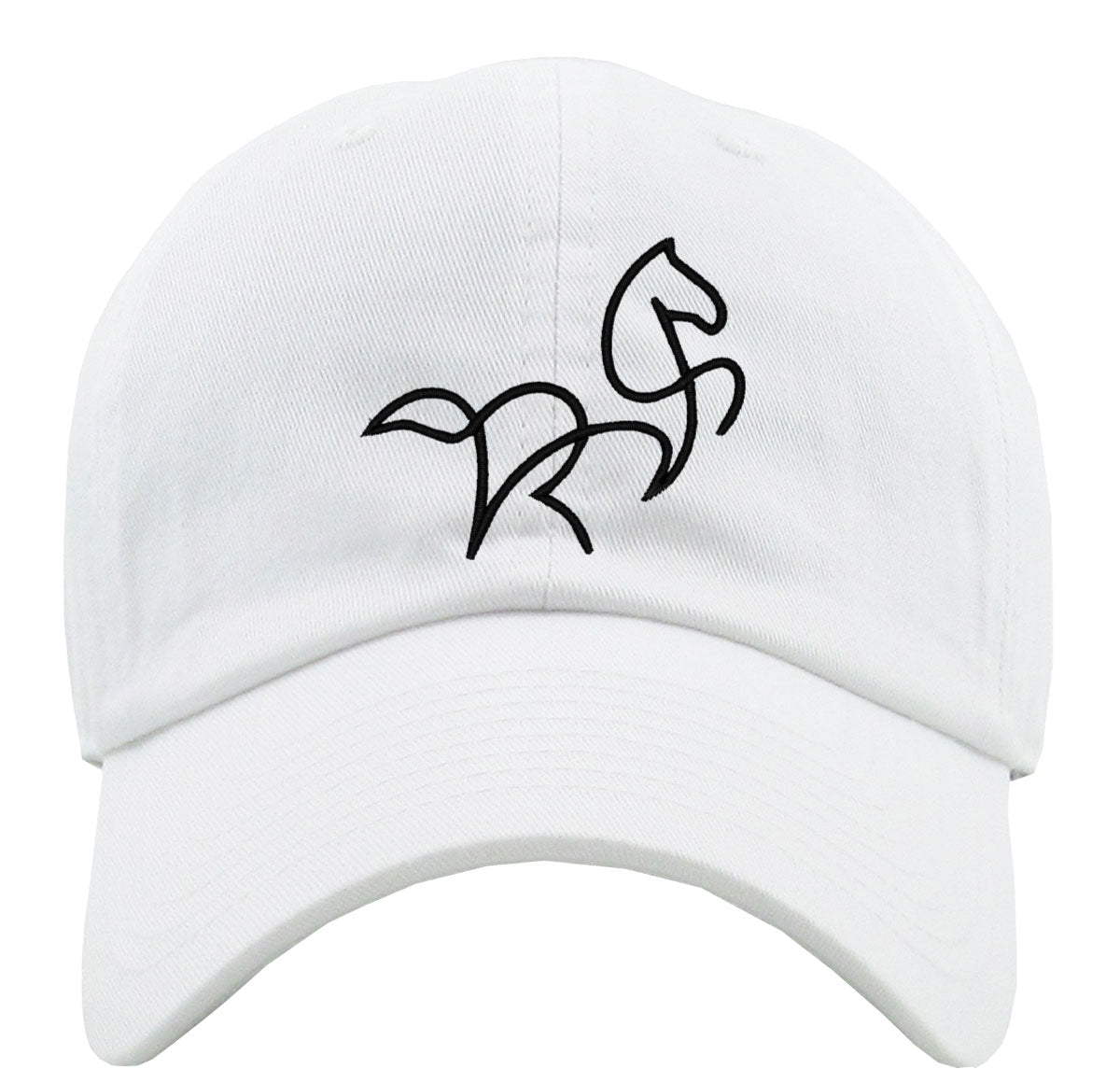 One Line Horse Drawing Premium Baseball Cap