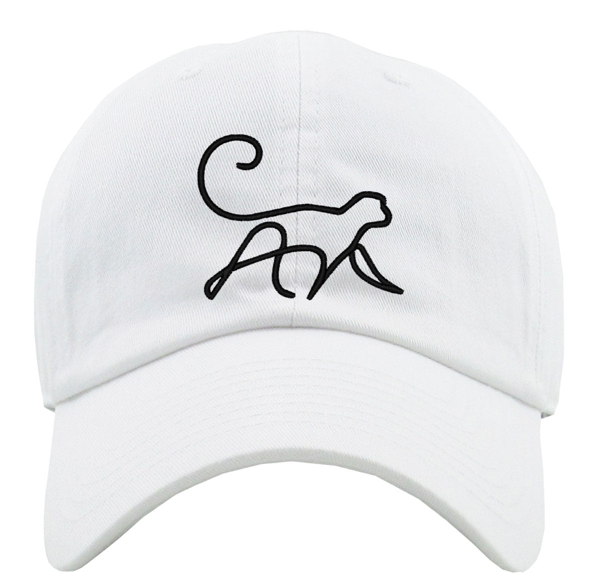 One Line Monkey Drawing Premium Baseball Cap