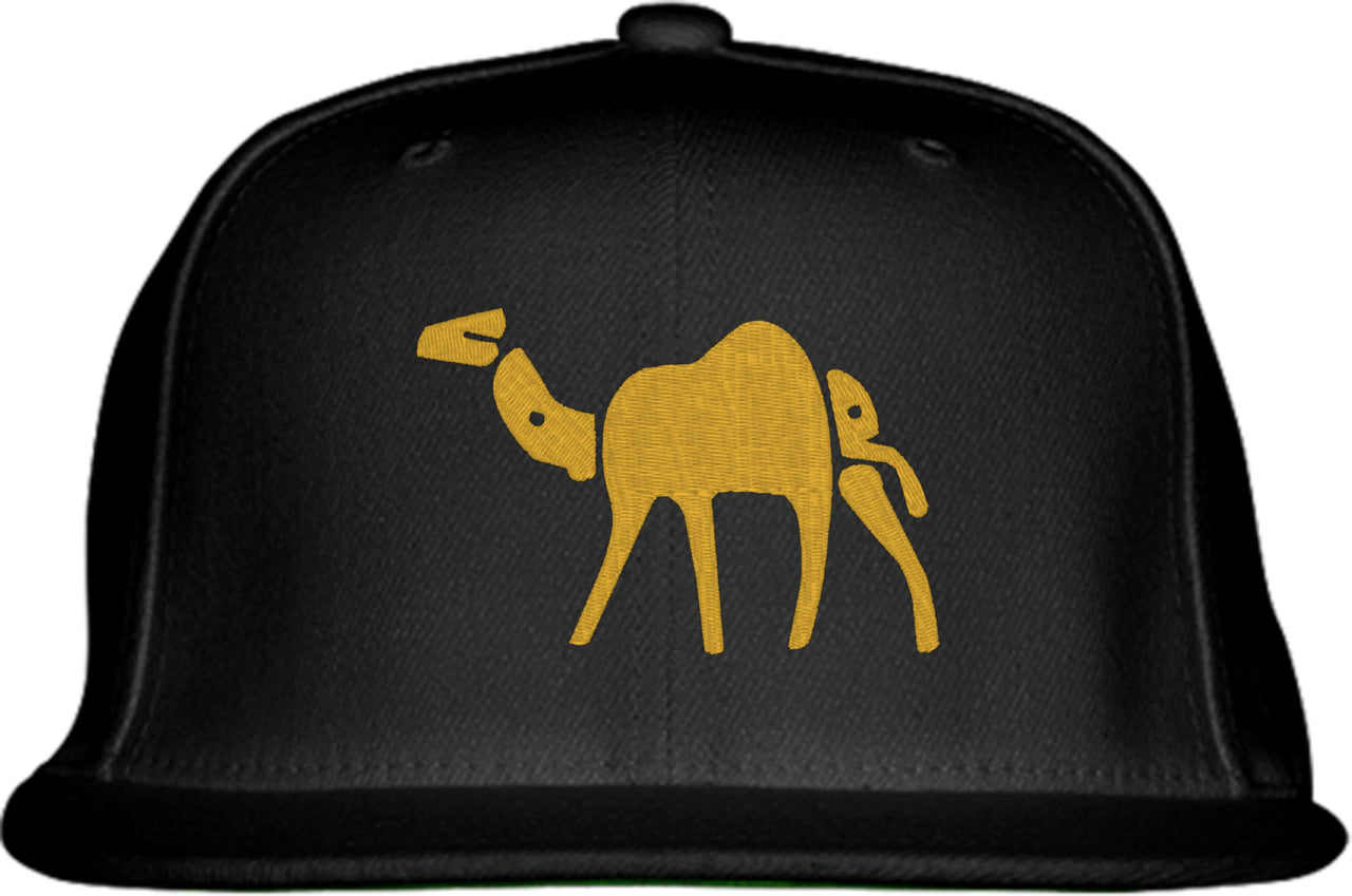 Camel Typography Snapback Hat