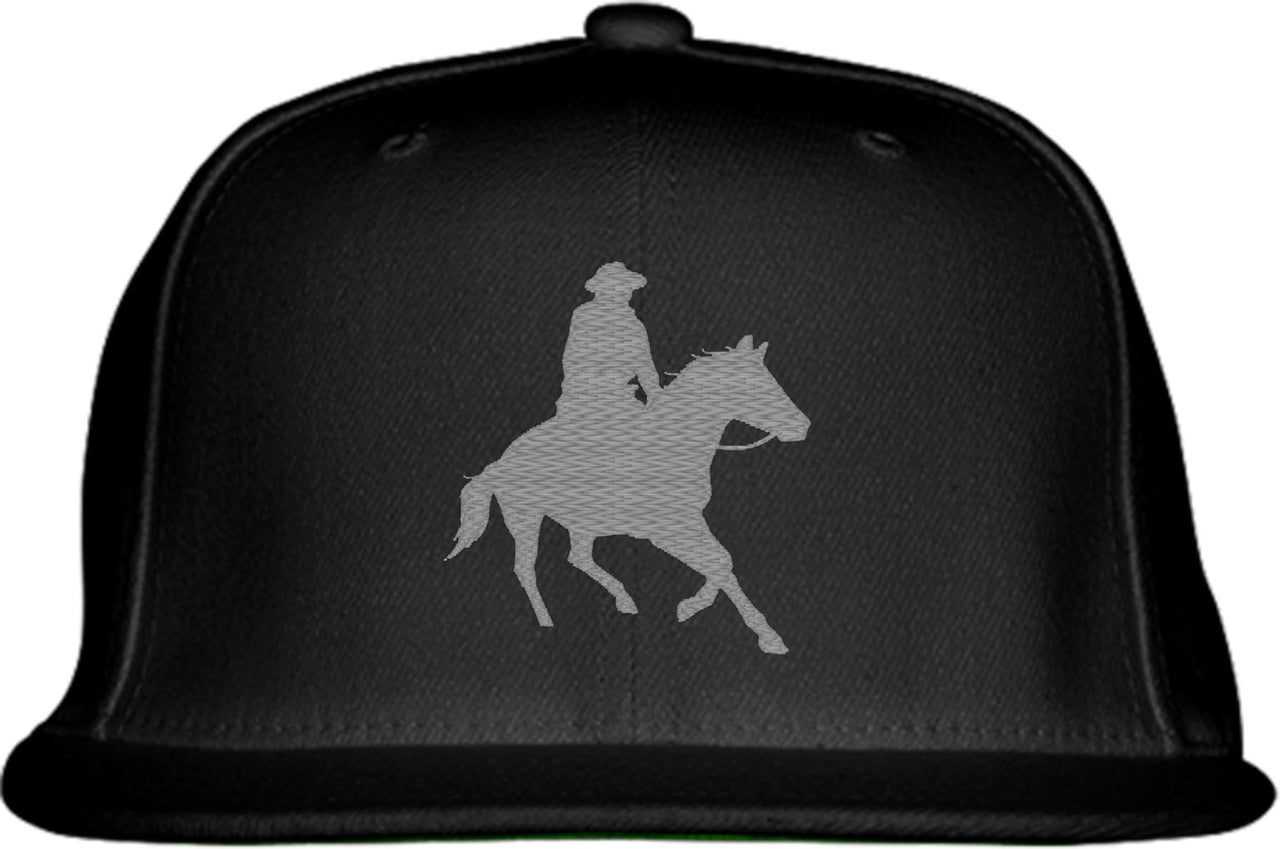 Cowboy And Horse Silhouette Snapback Hat