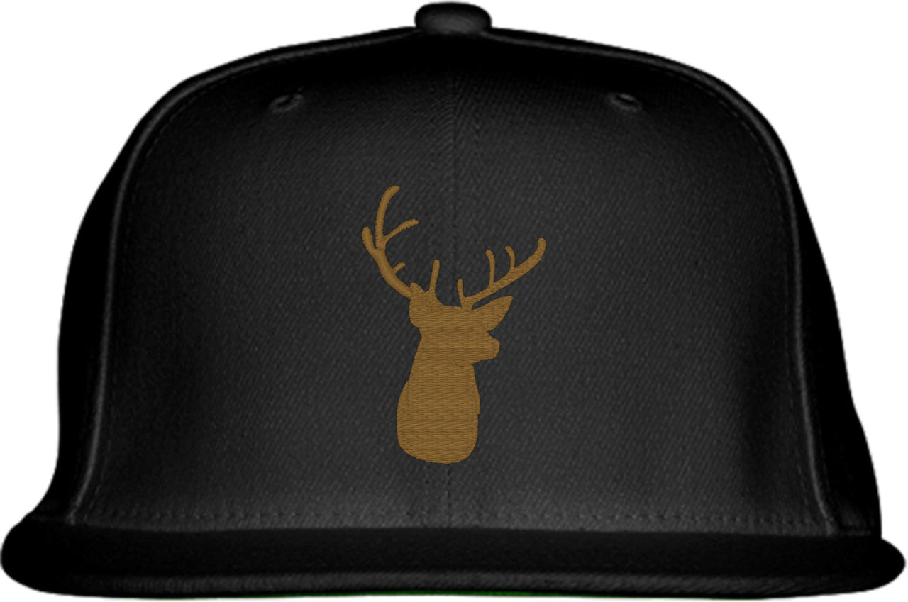 Deer Head Silhouette Snapback Hat
