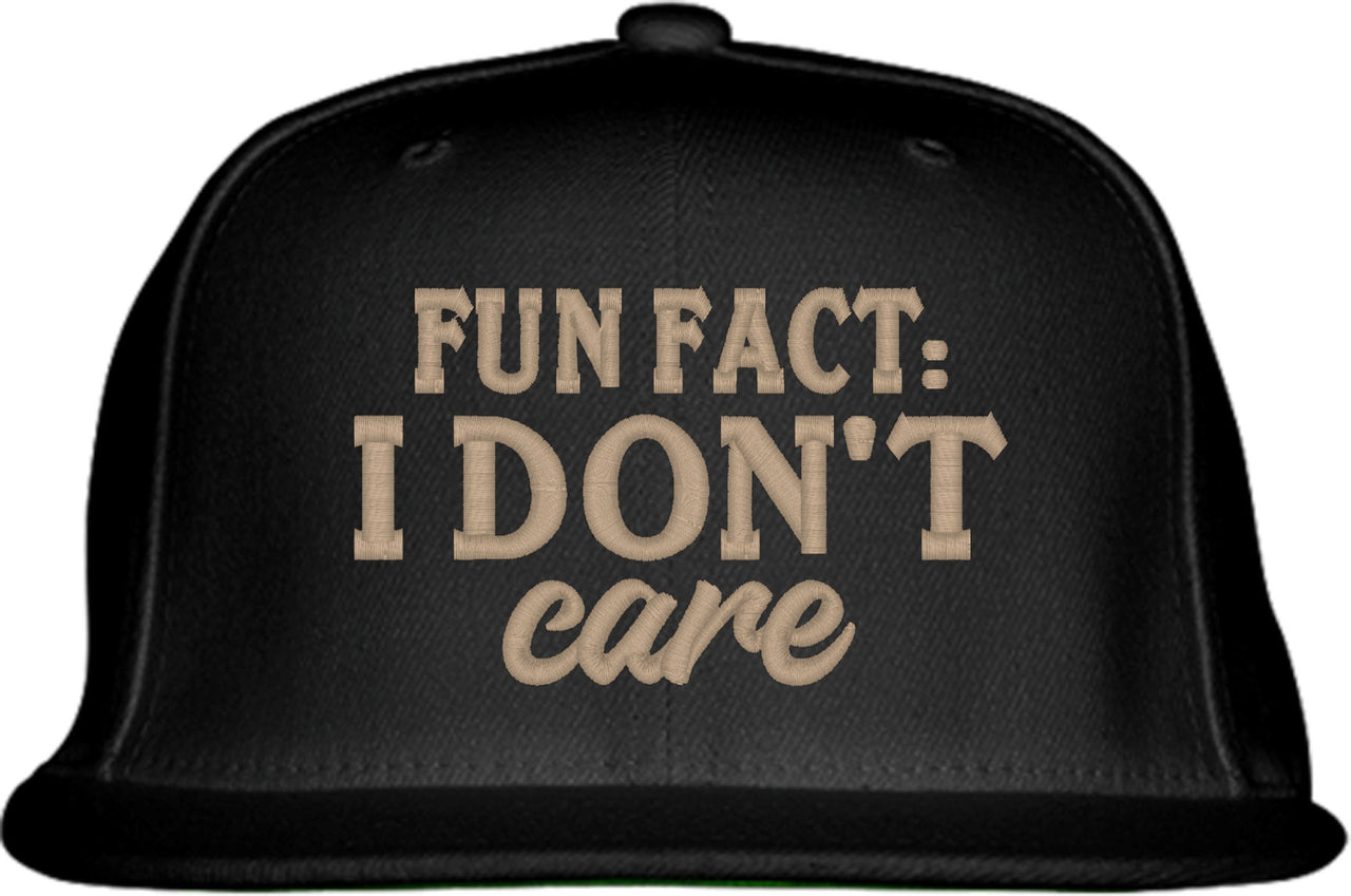 Fun Fact I Don't Care Snapback Hat