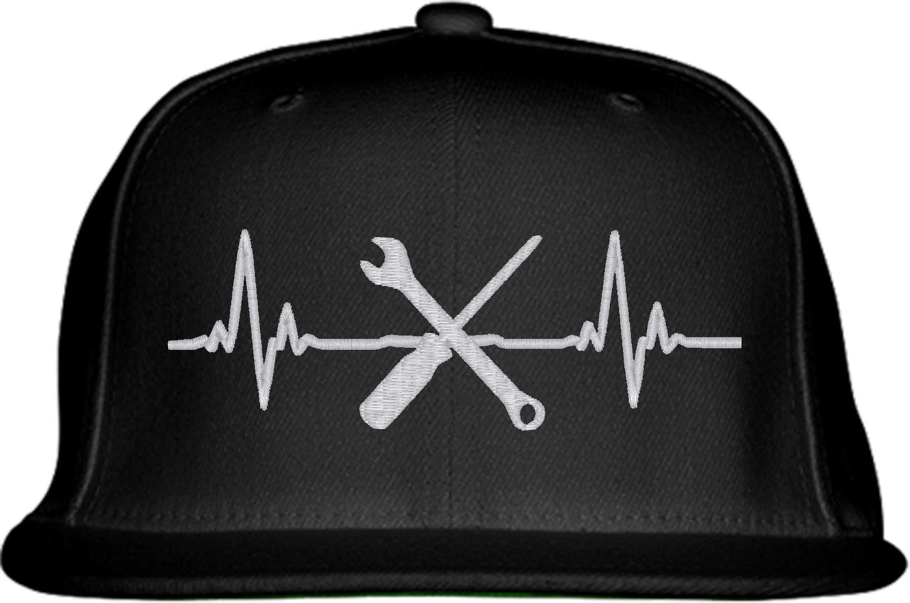 Mechanic Heartbeat Lifeline Snapback Hat