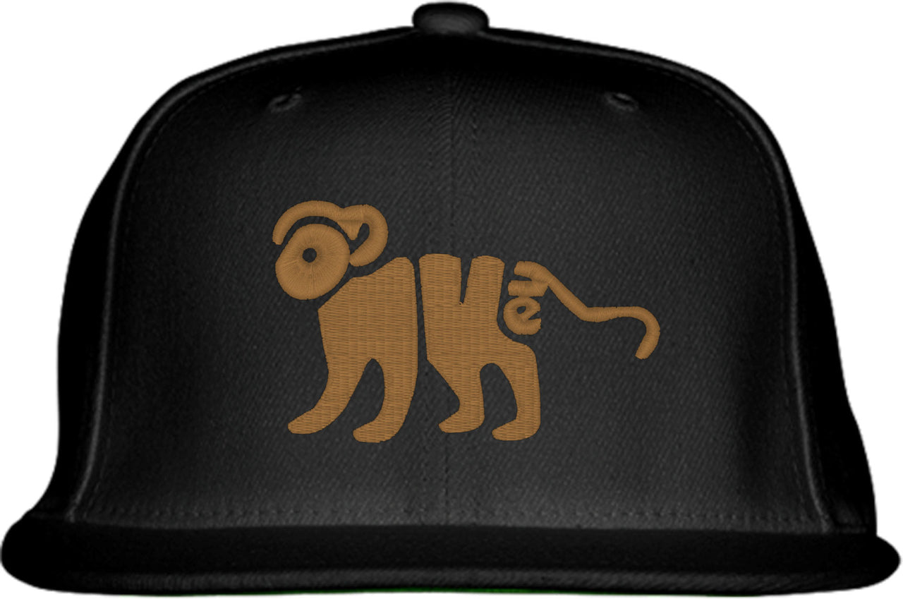 Monkey Typography Snapback Hat