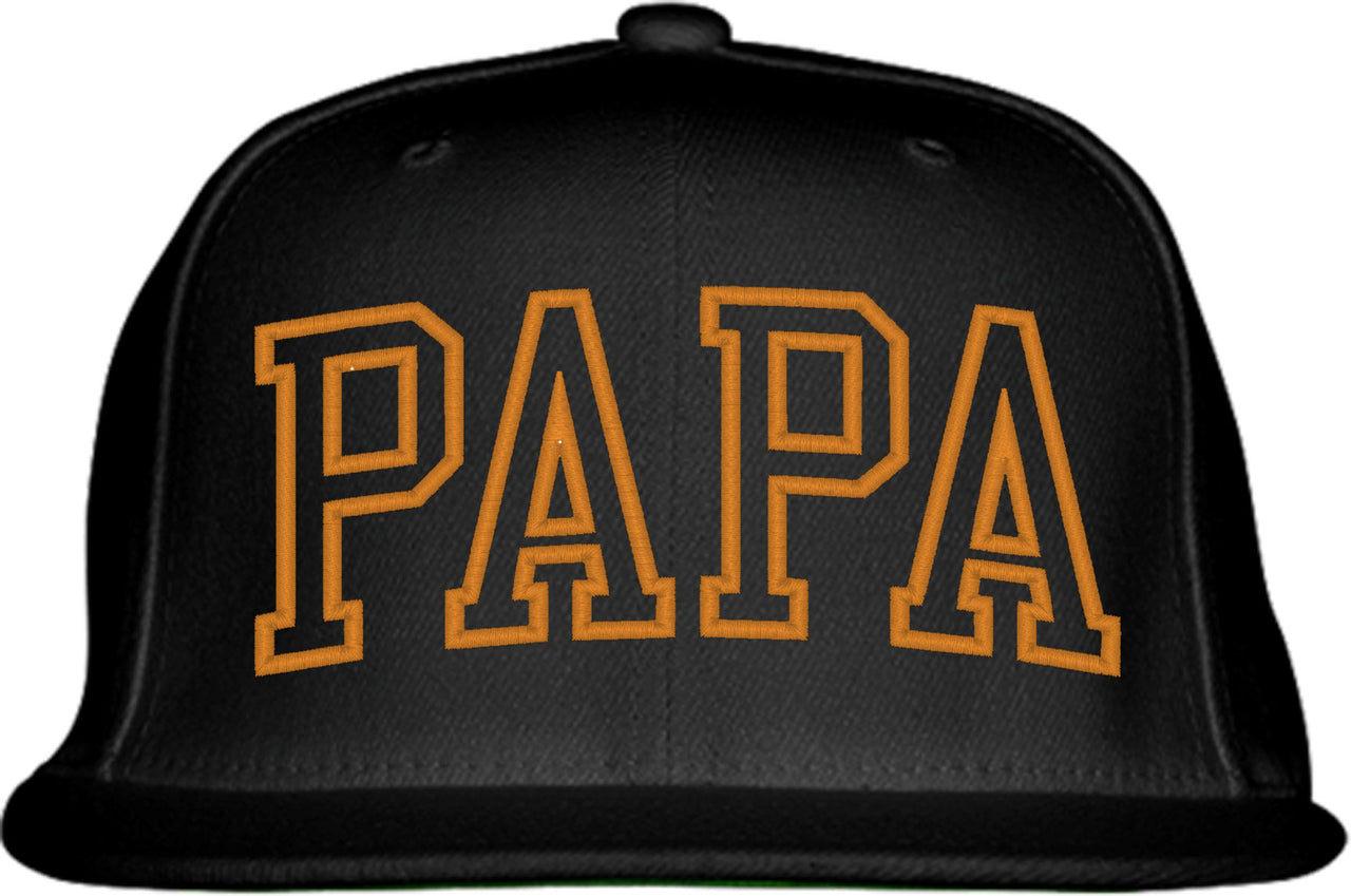 Papa Outline Typography Snapback Hat