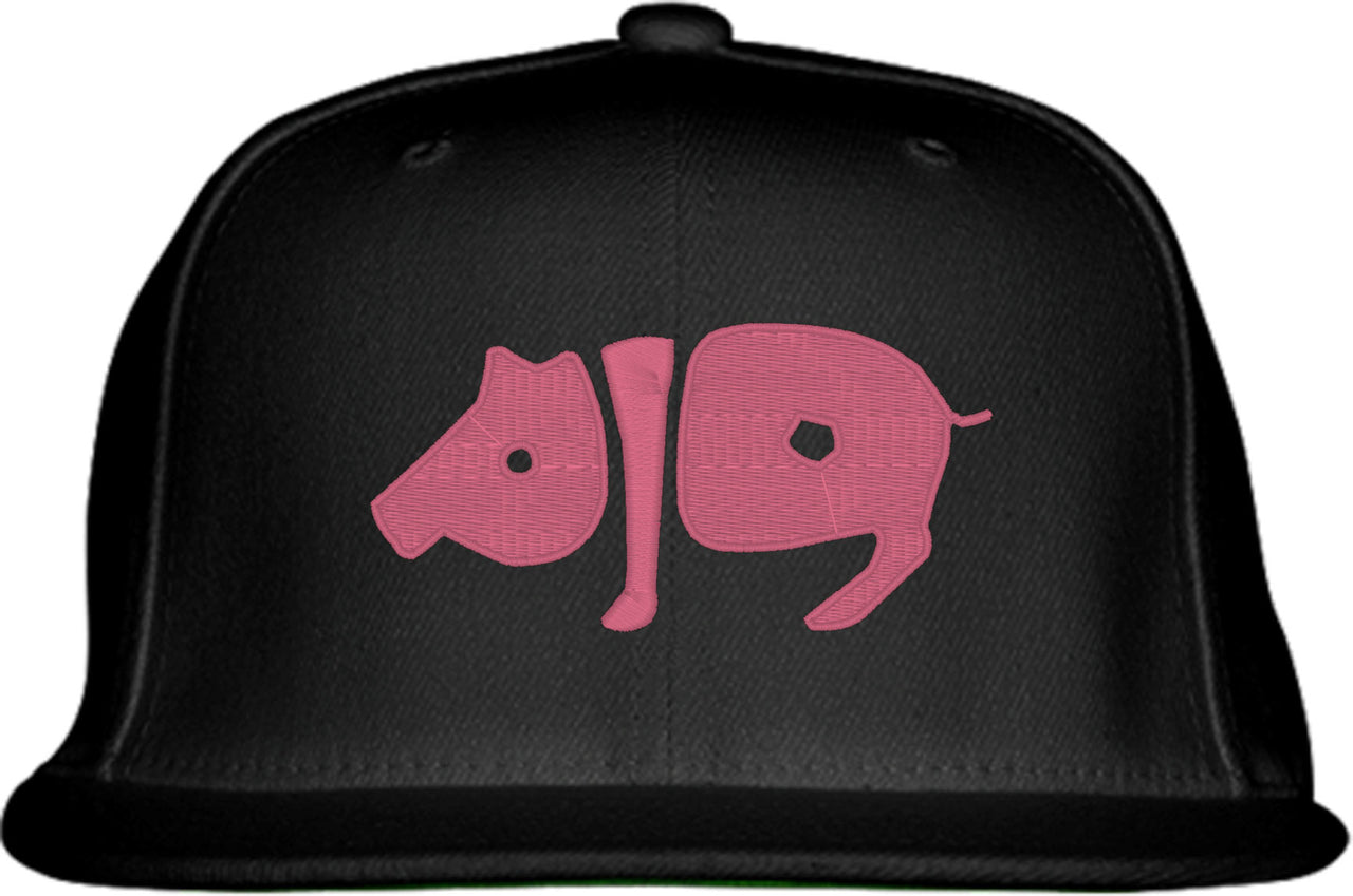 Pig Typography Snapback Hat