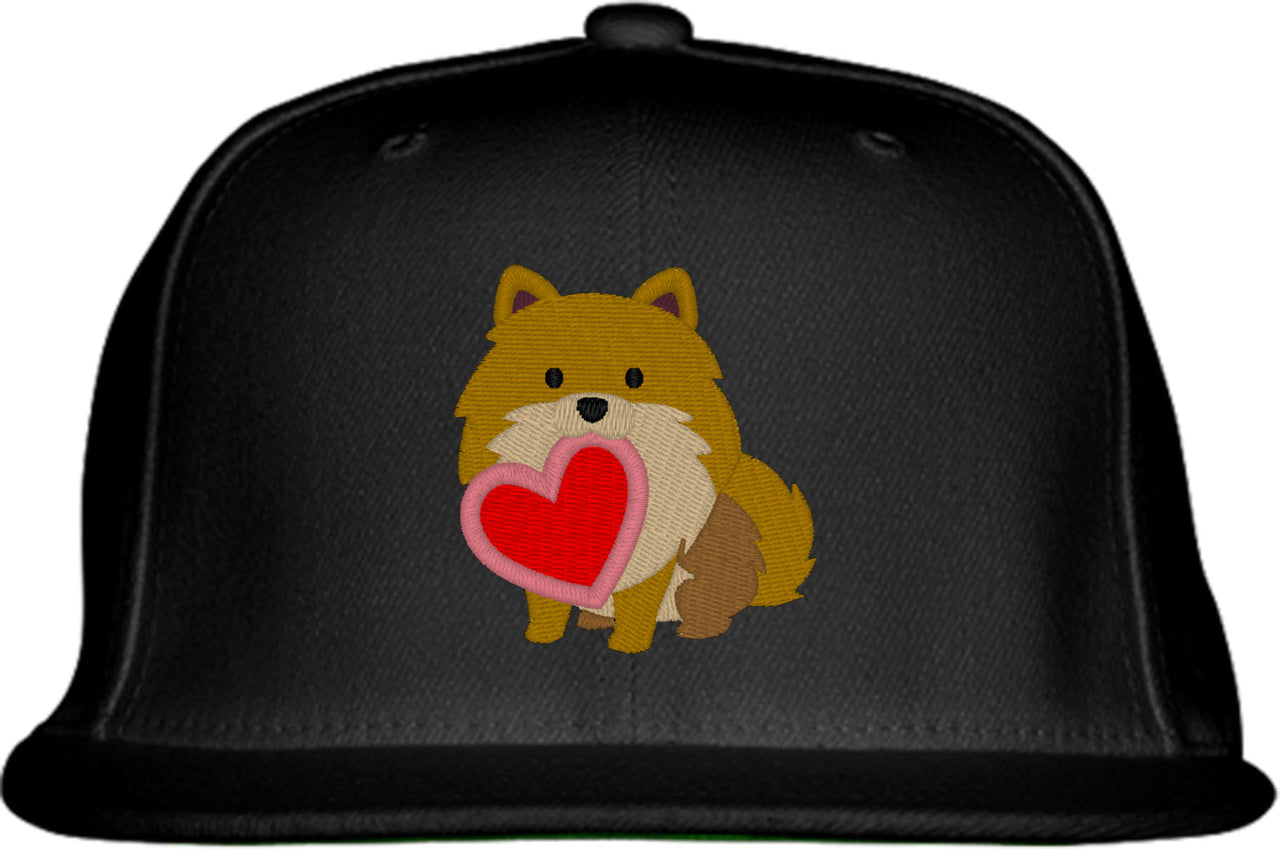 Pomeranian Puppy Dog Love Snapback Hat