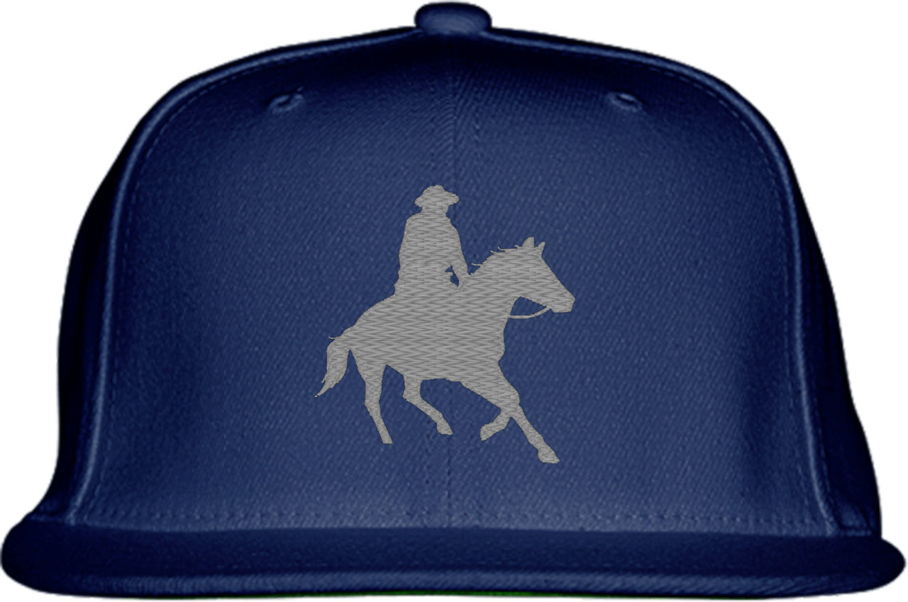 Cowboy And Horse Silhouette Snapback Hat