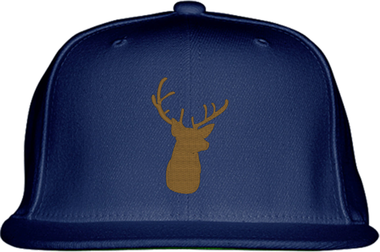Deer Head Silhouette Snapback Hat