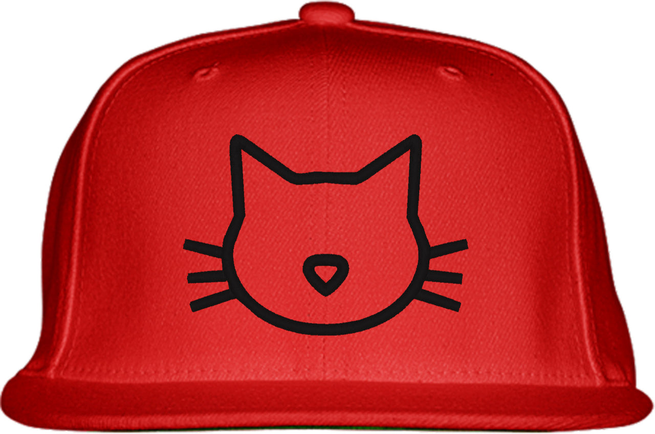 Cat Face Silhouette Snapback Hat