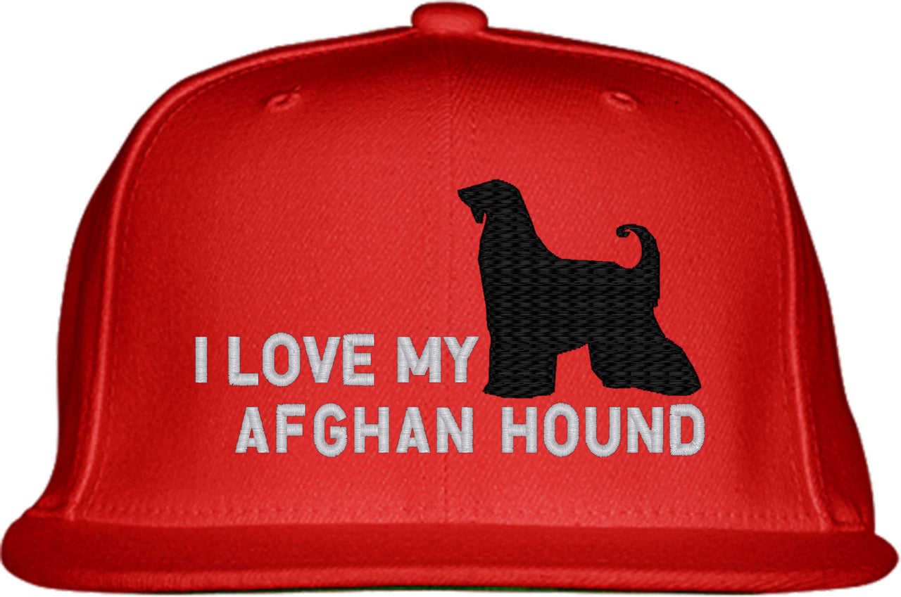 I Love My Afghan Hound Dog Snapback Hat