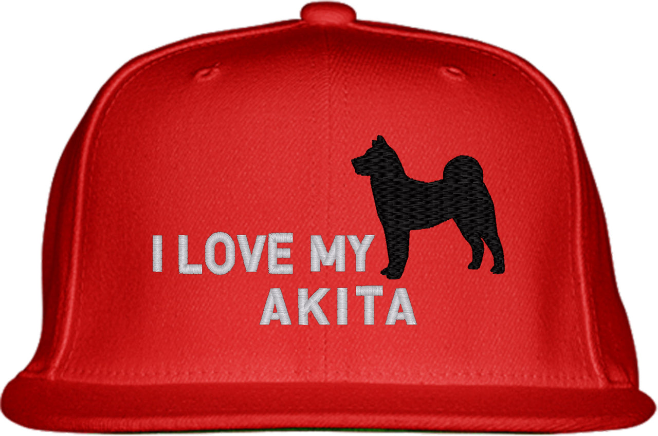 I Love My Akita Dog Snapback Hat