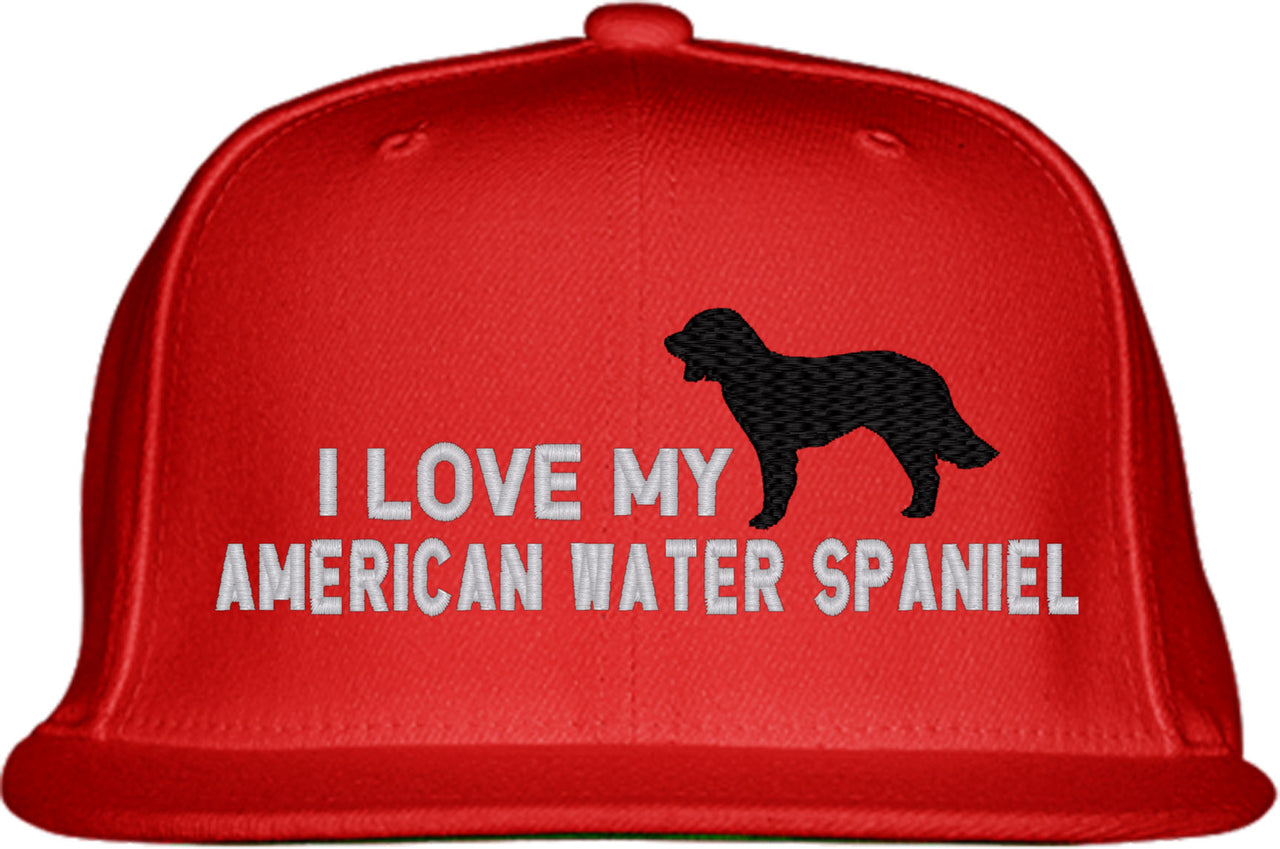 I Love My American Water Spaniel Dog Snapback Hat