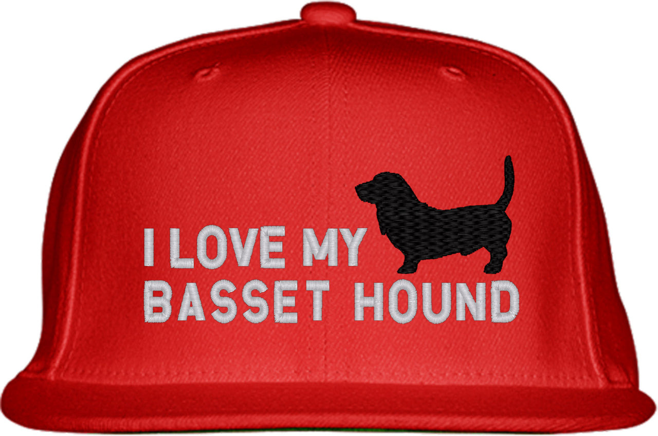 I Love My Basset Hound Dog Snapback Hat