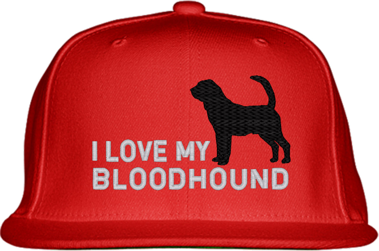 I Love My Bloodhound Dog Snapback Hat