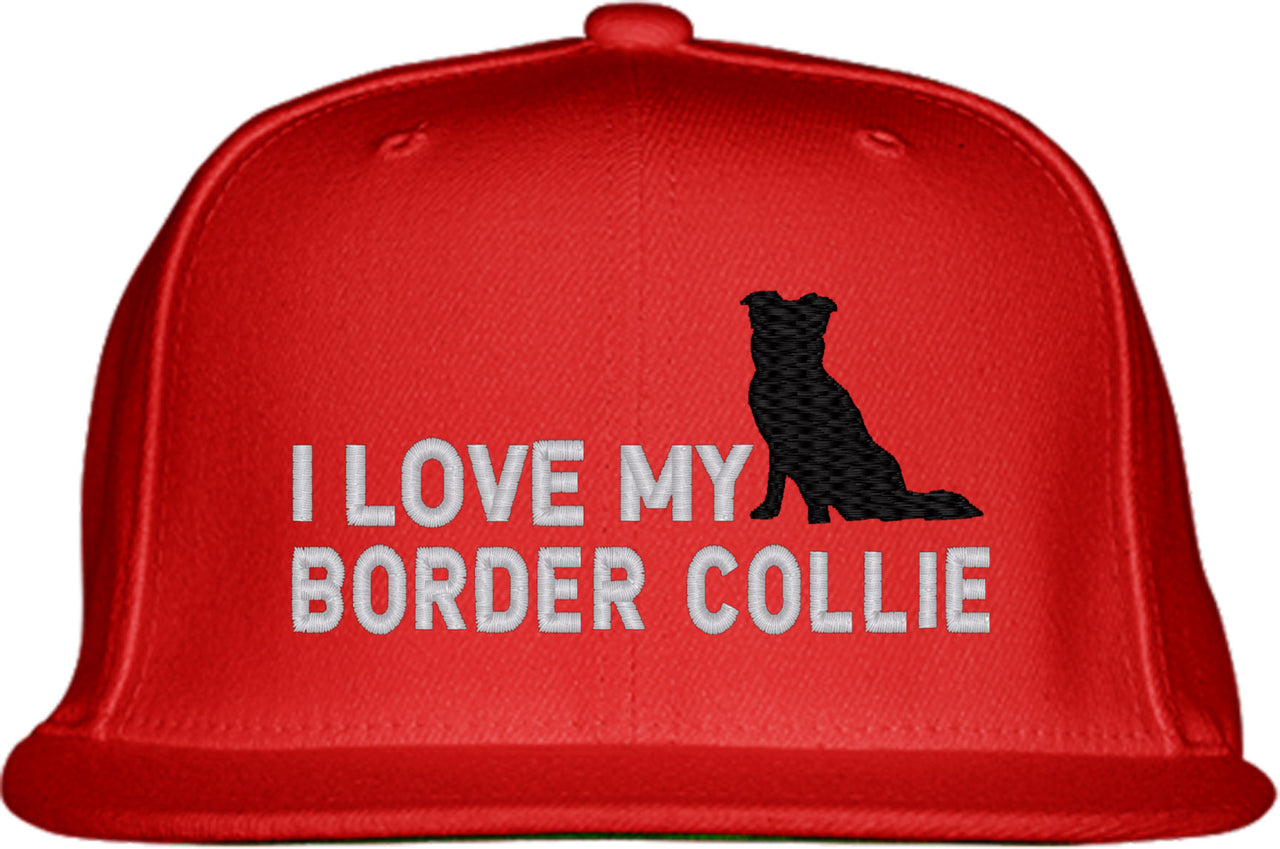 I Love My Border Collie Dog Snapback Hat