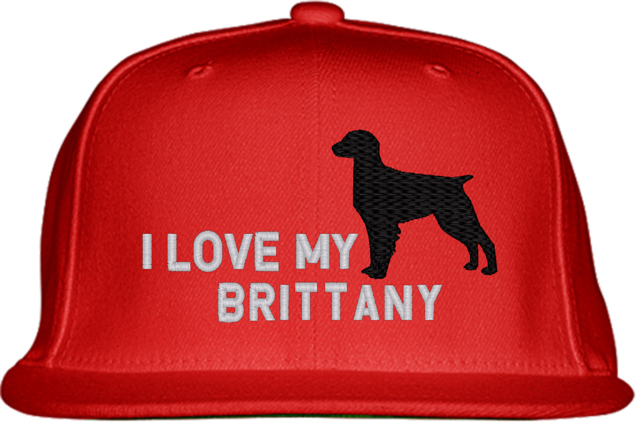 I Love My Brittany Dog Snapback Hat