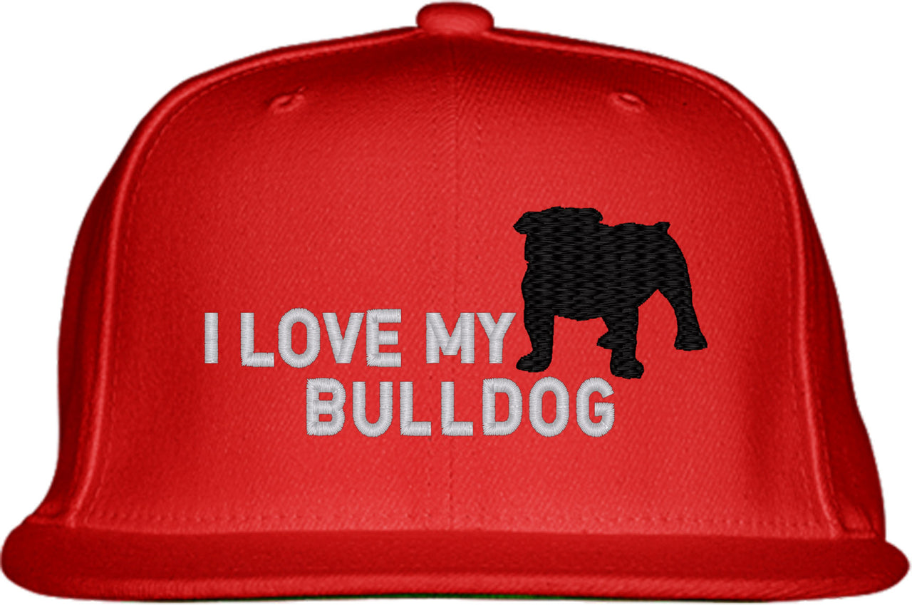 I Love My Bulldog Snapback Hat