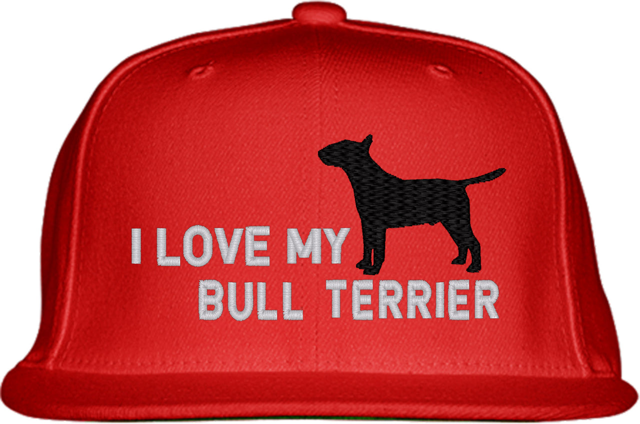 I Love My Bull Terrier Dog Snapback Hat