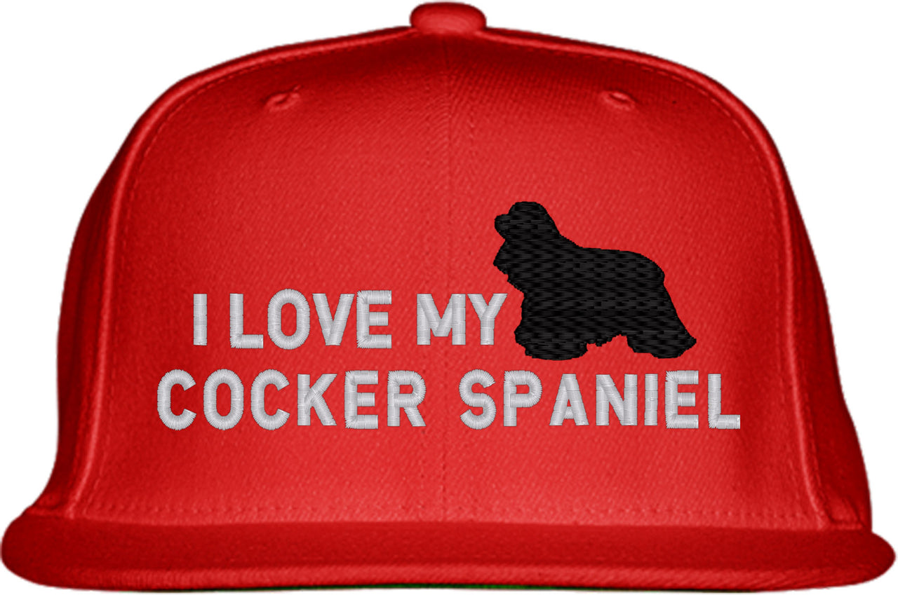 I Love My Cocker Spaniel Dog Snapback Hat